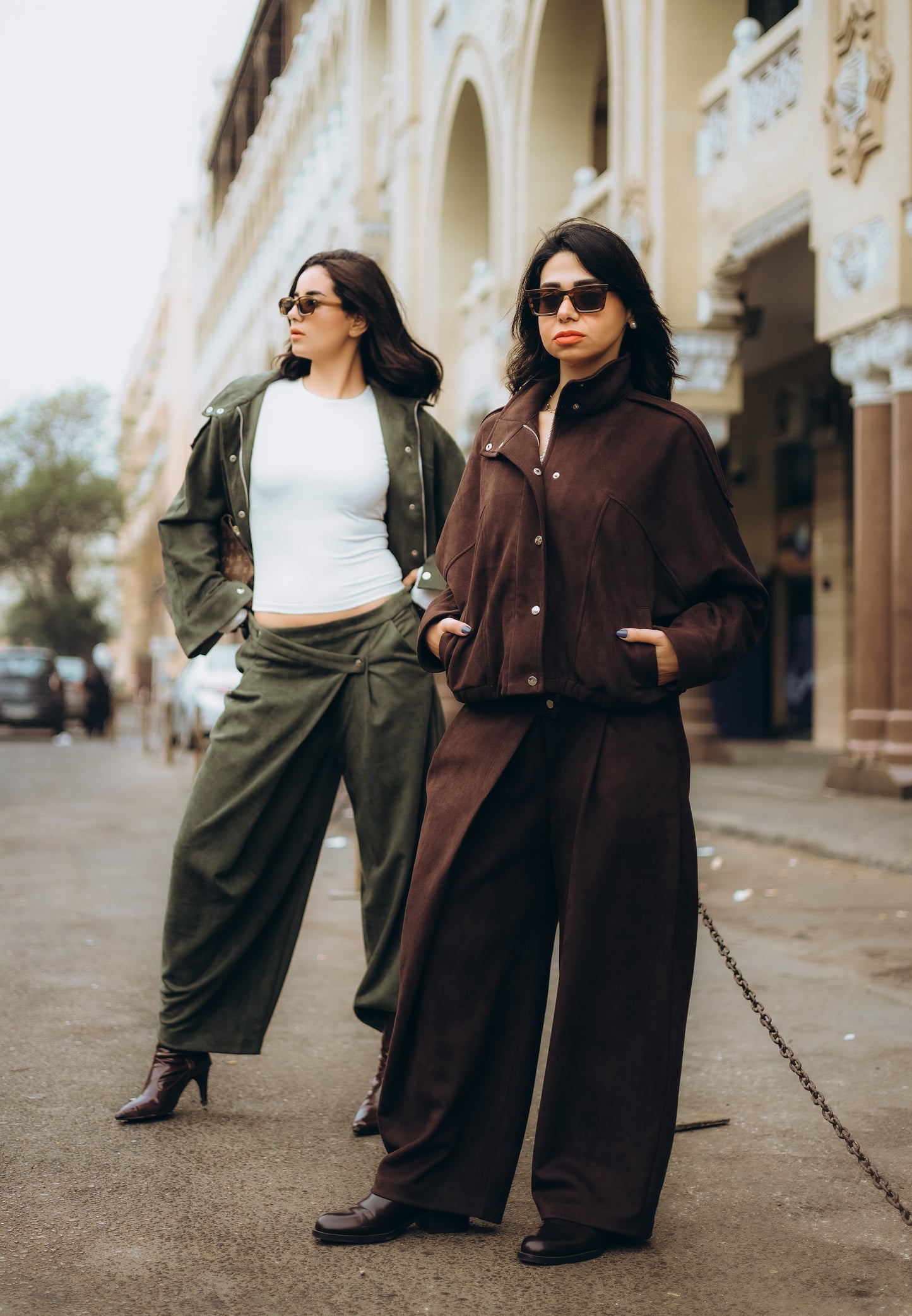 The relax suede set - OLIVE