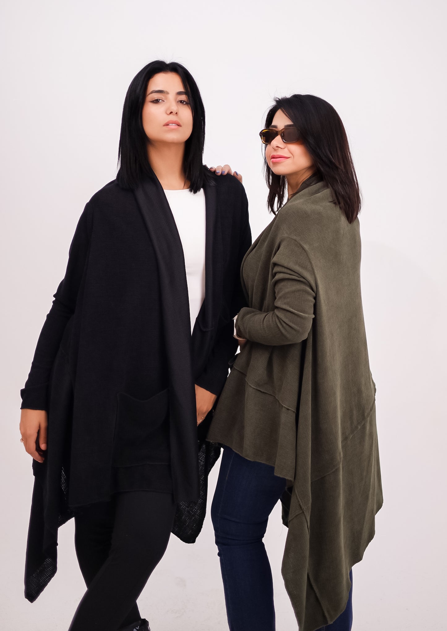 Asymmetrical knit cardigan