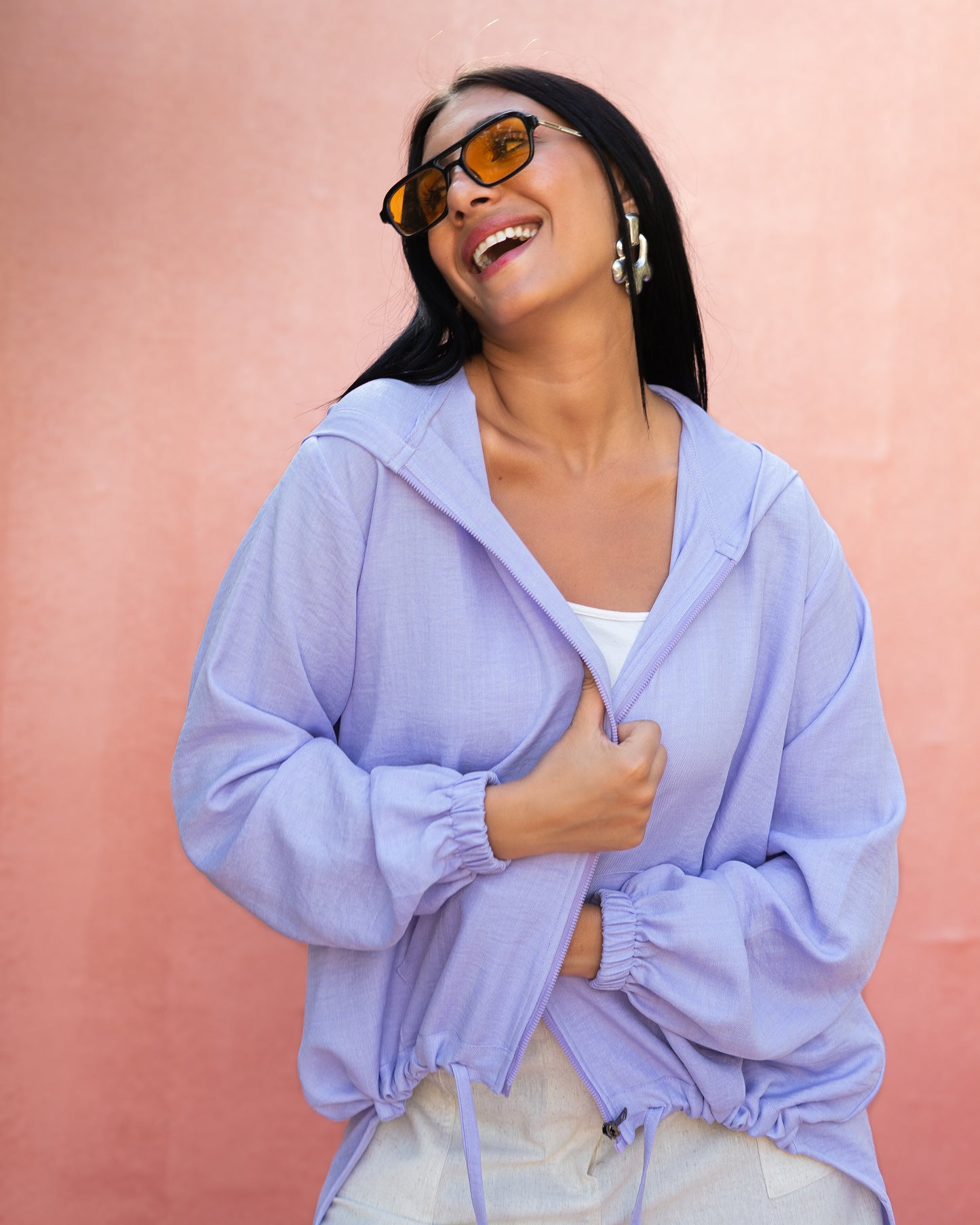 High law zipper cardigan
