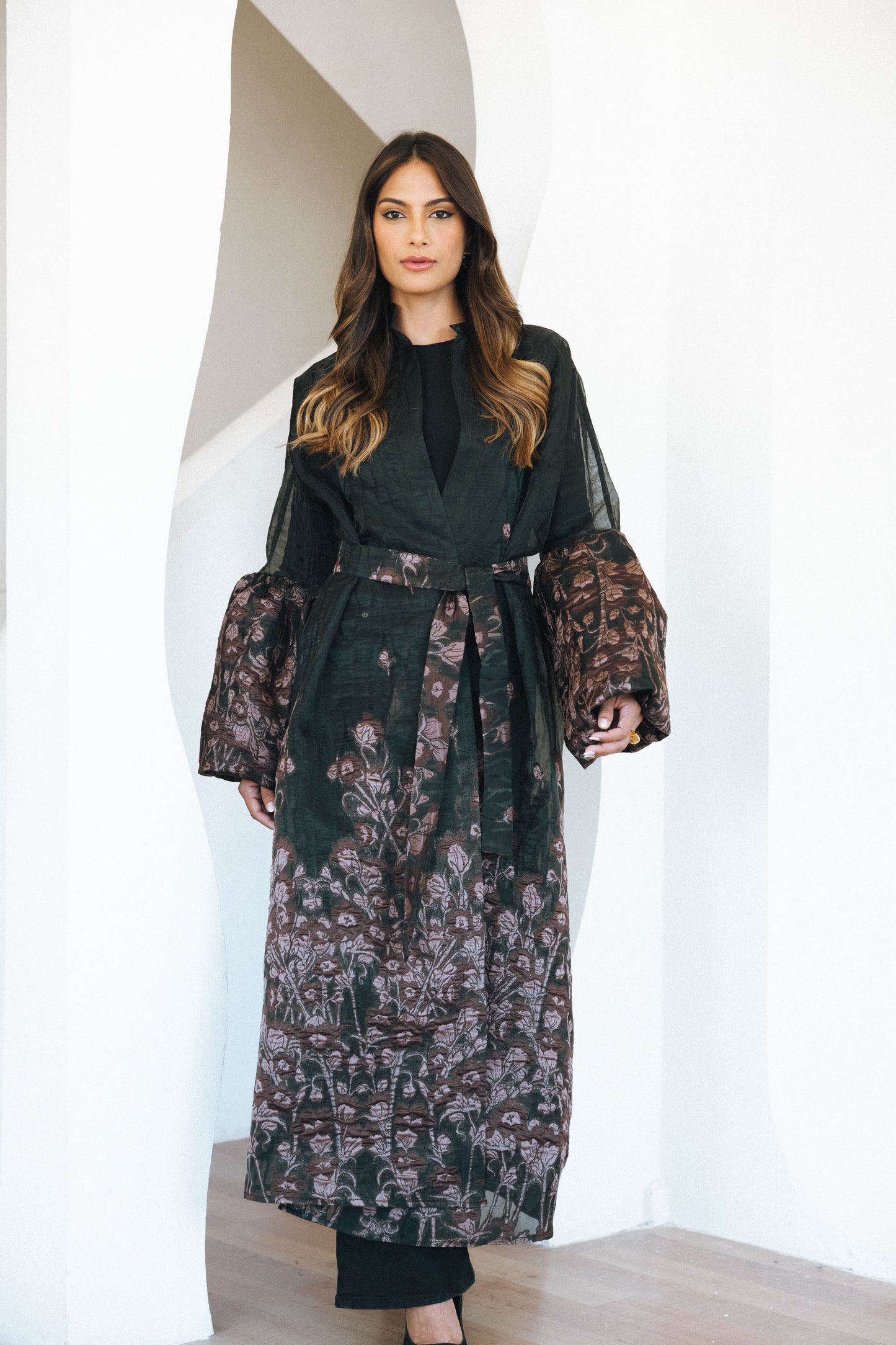 AZZAHRA  KAFTAN - BURGUNDY