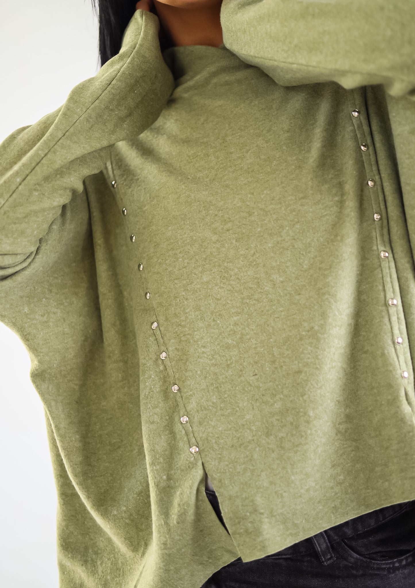 Studded knit top - pistachio