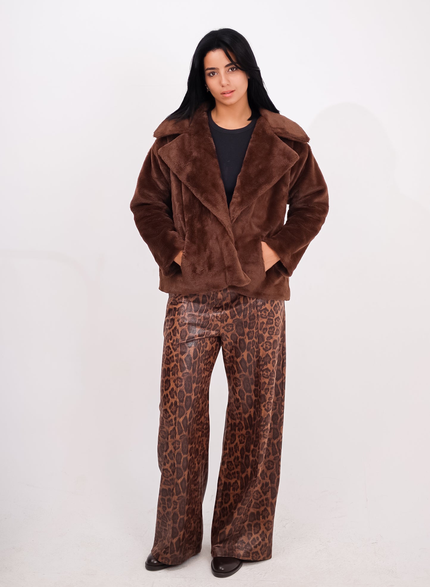 Leopard leather pants