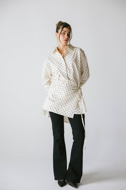Polka dots poplin shirt