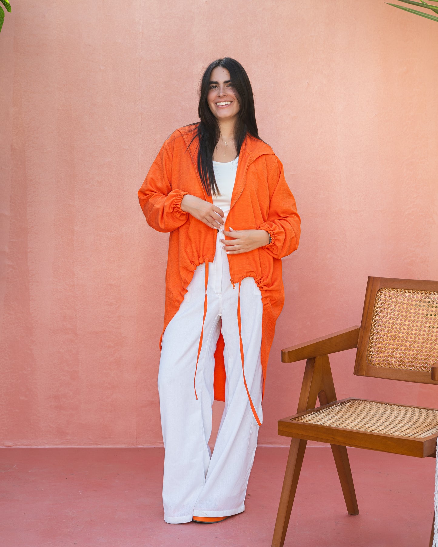 High law zipper cardigan