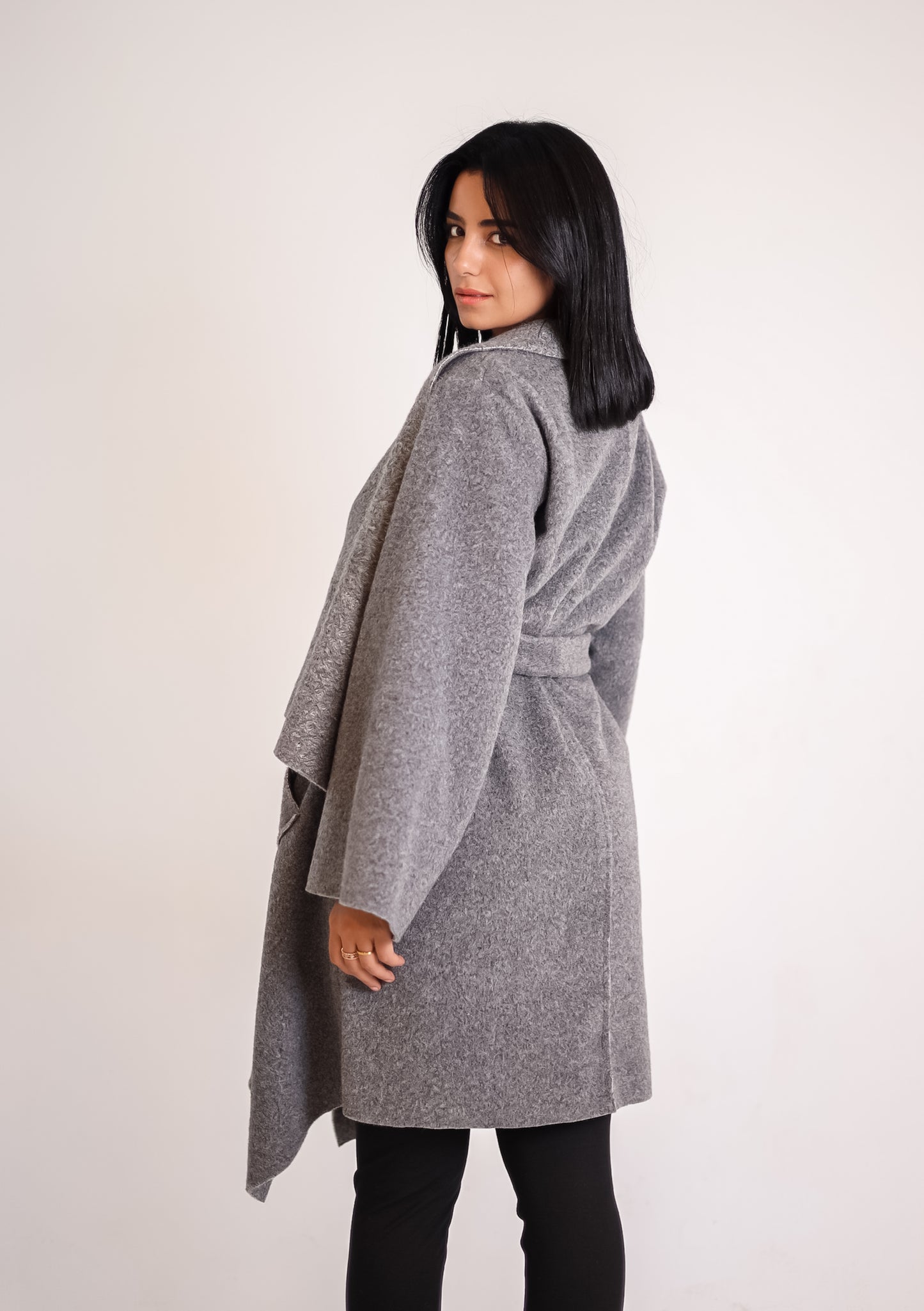 THE VELA WRAP COAT - GREY