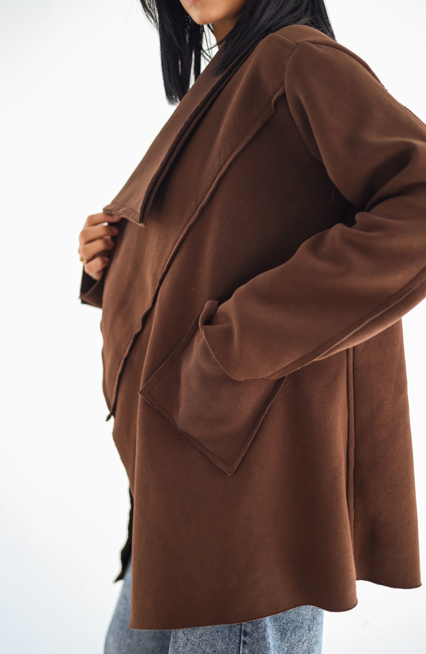 Unfinished Milton cardigan - BROWN