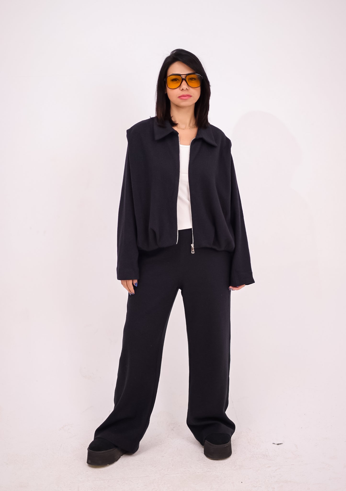 The calm zip set - BLACK