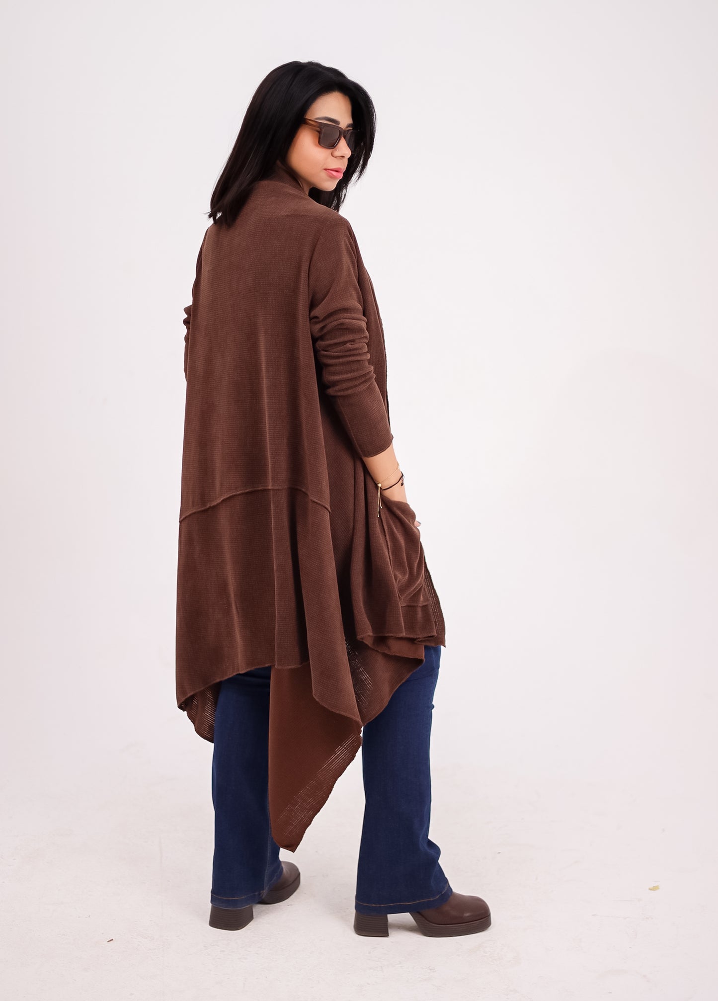 Asymmetrical knit cardigan