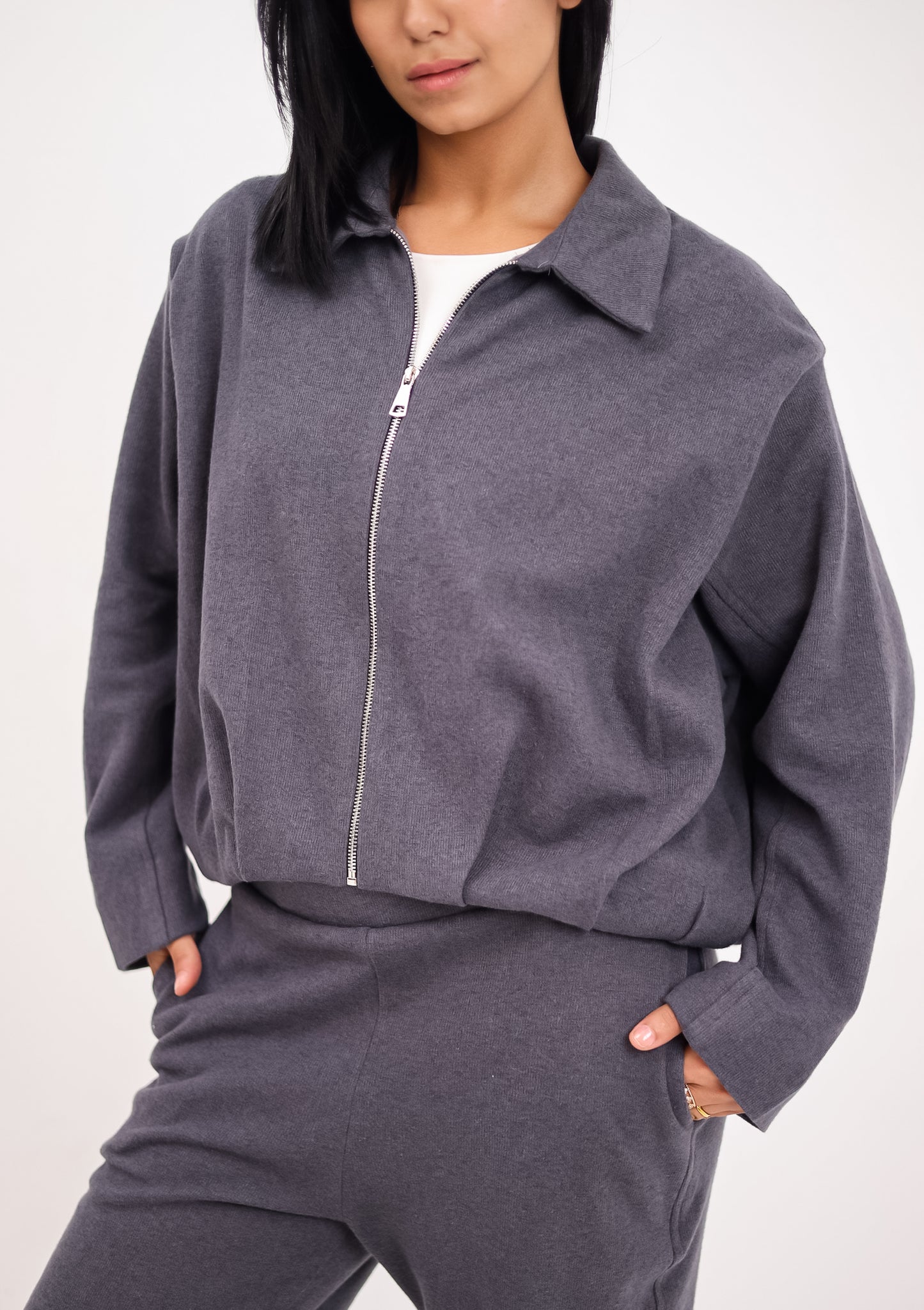 The calm zip set - GREY