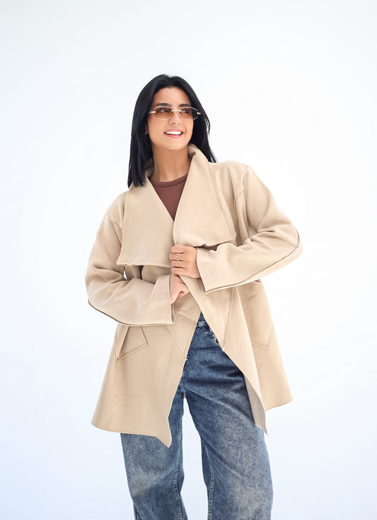 Unfinished milton cardigan- BEIGE