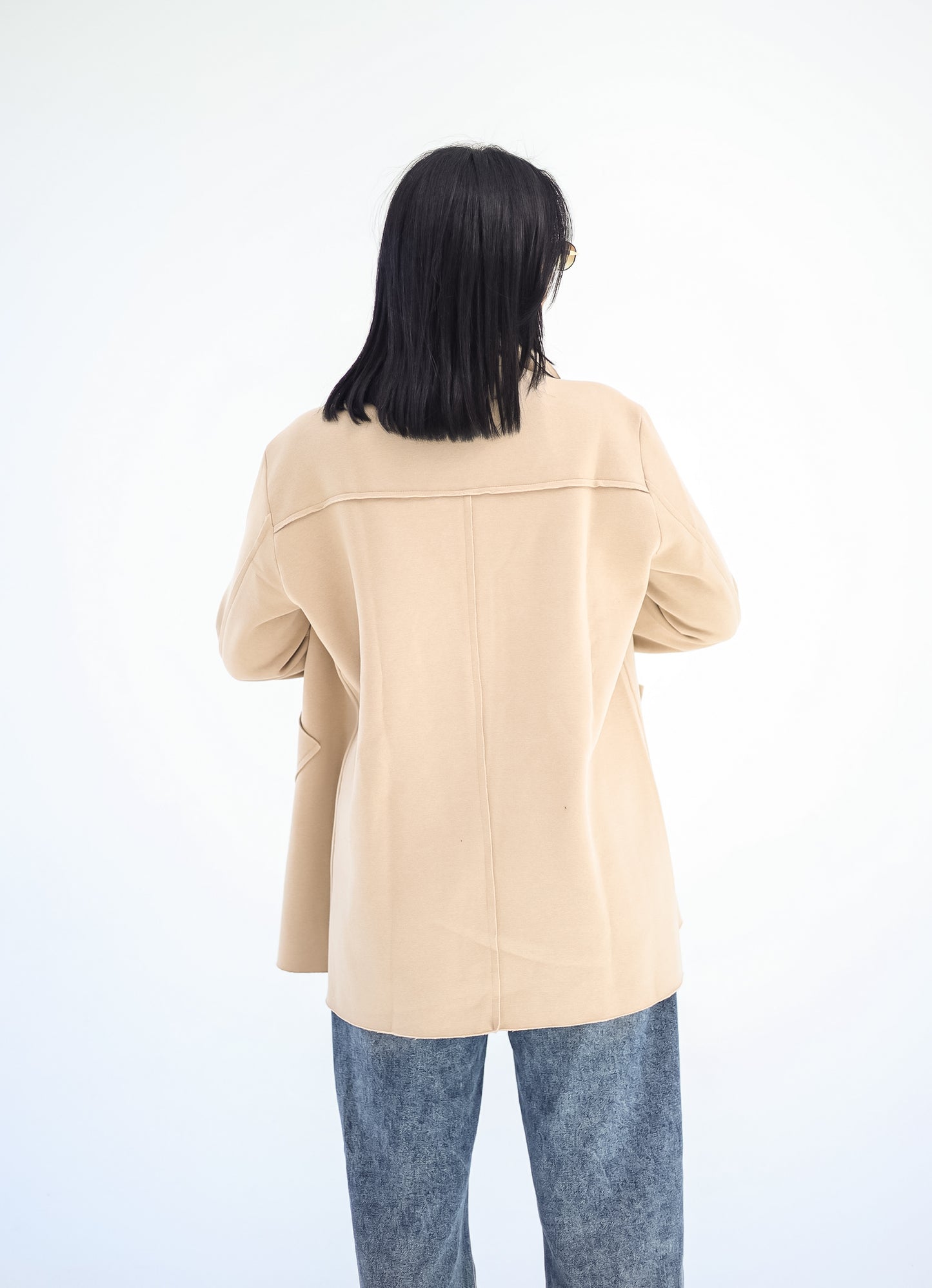 Unfinished milton cardigan- BEIGE