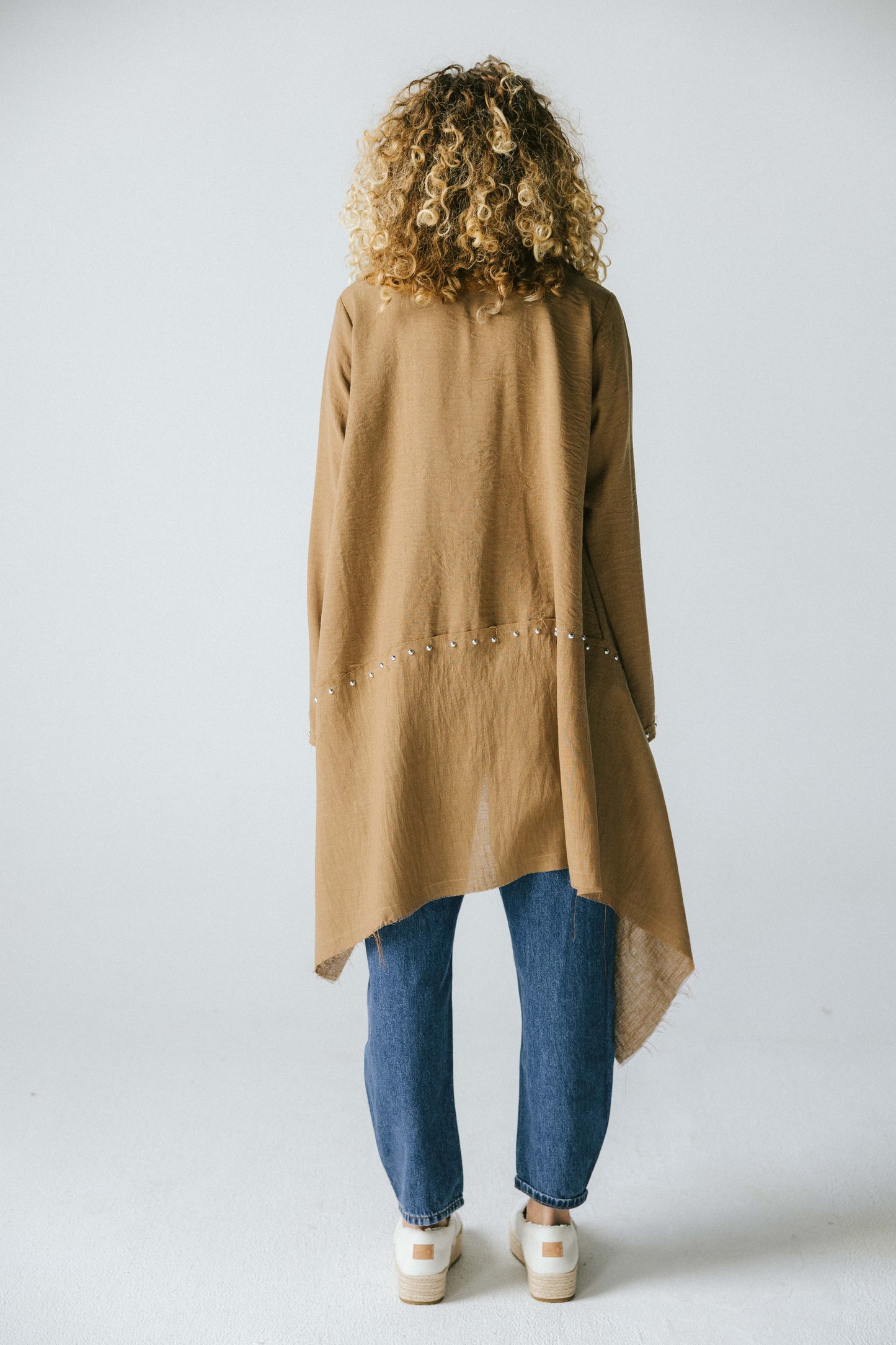 Studded asymmetric cardigan