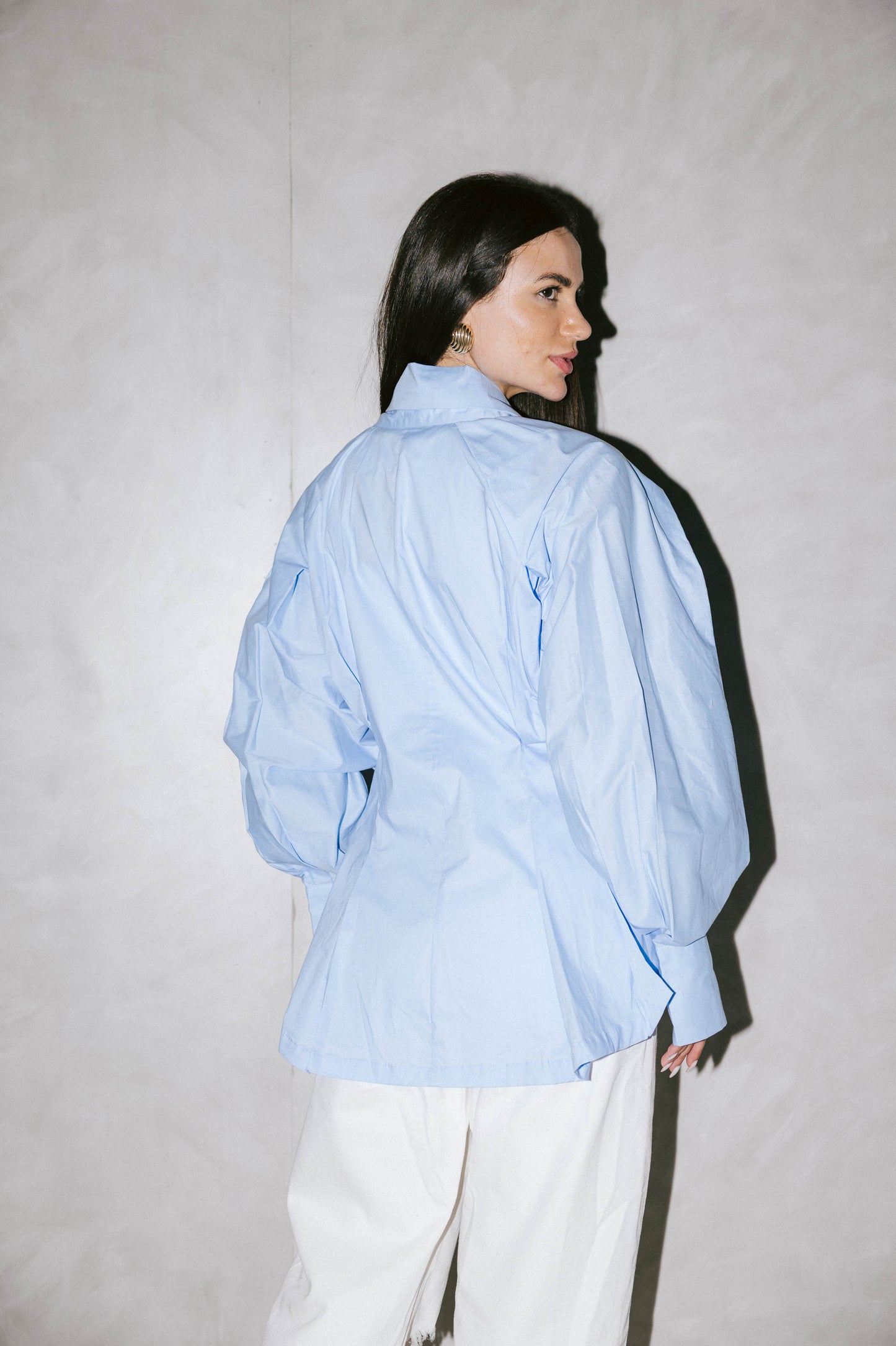 Waistline poplin shirt