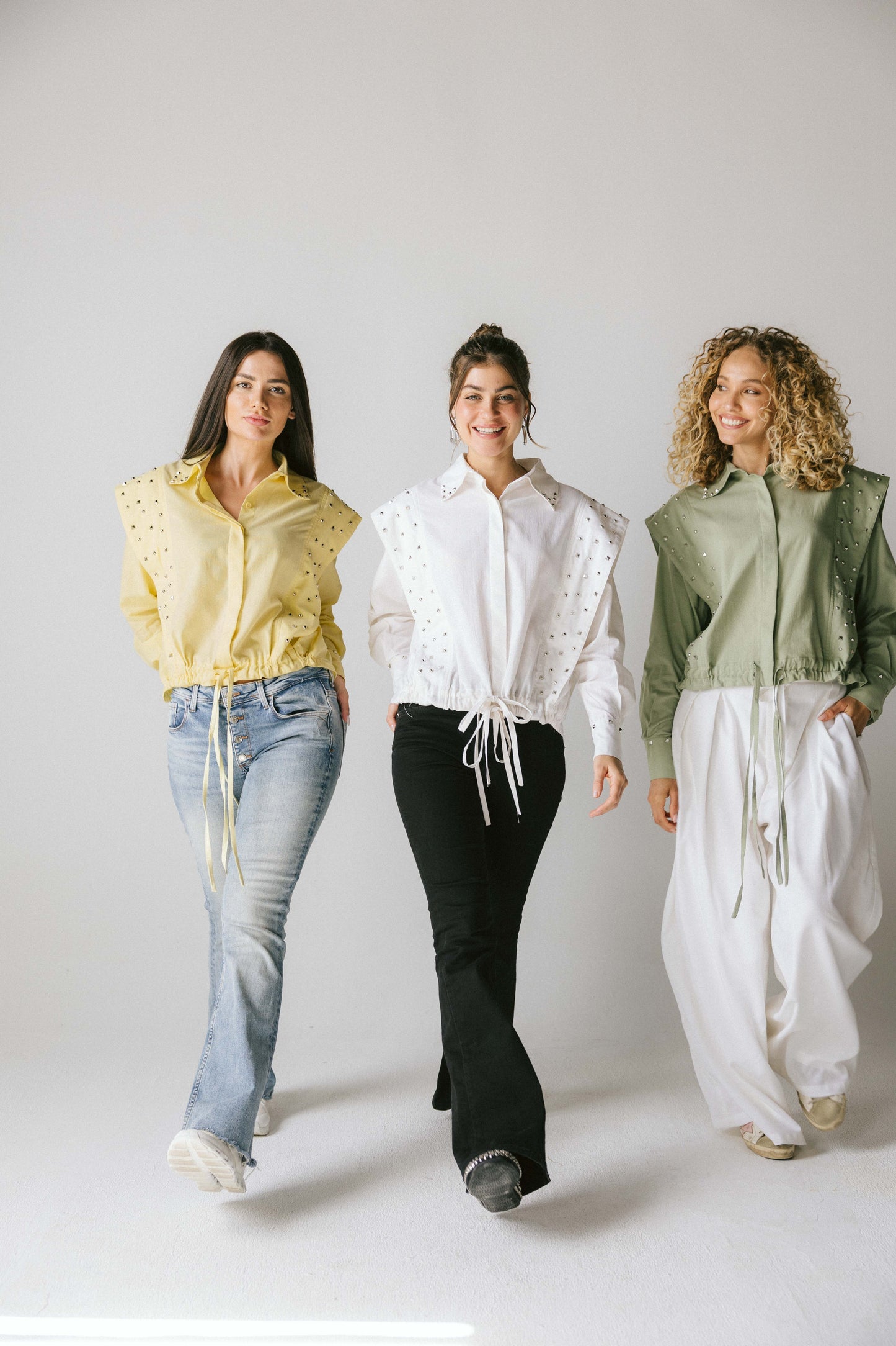 Studded linen shirt