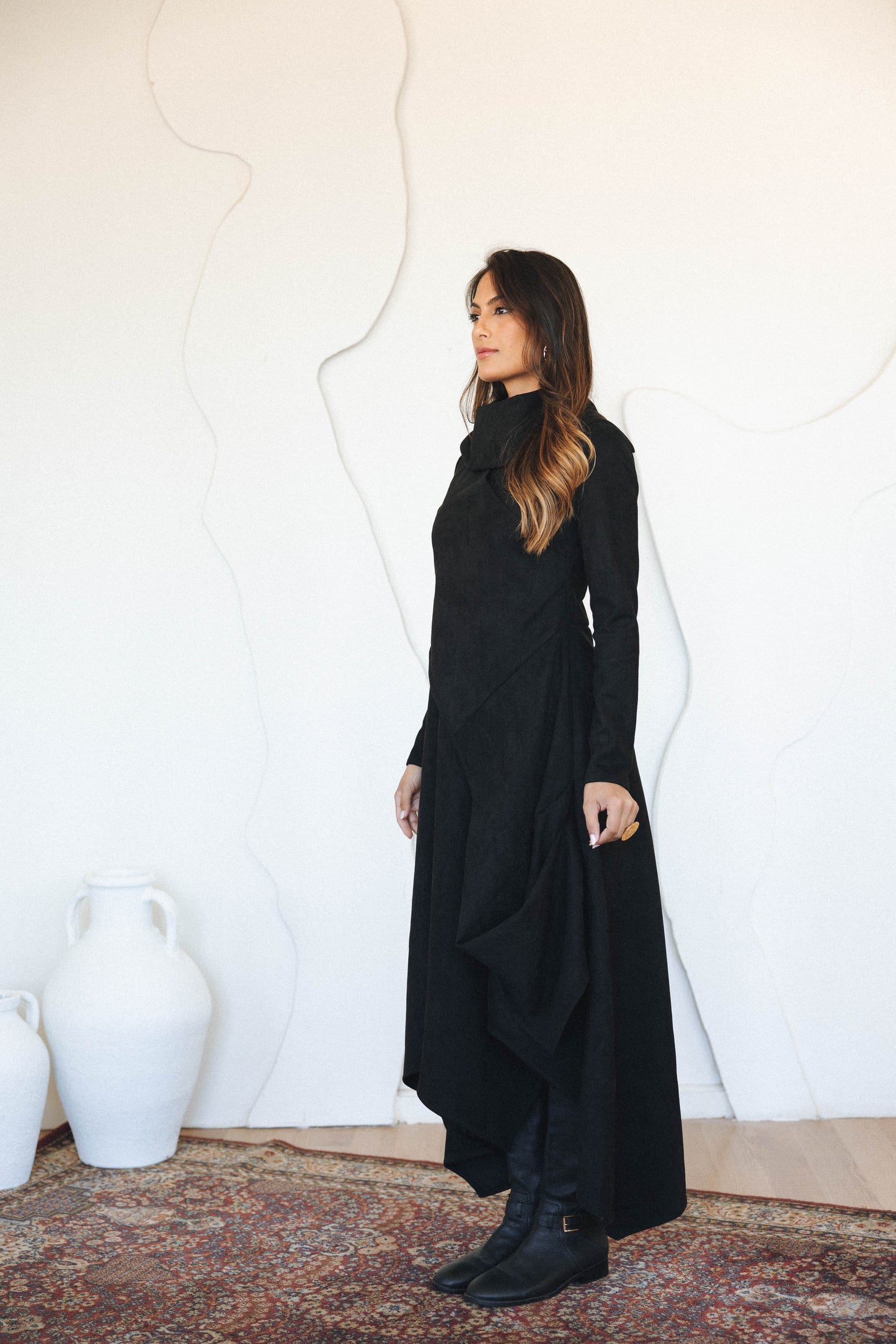 ASYMMETRICAL DRESS - BLACK