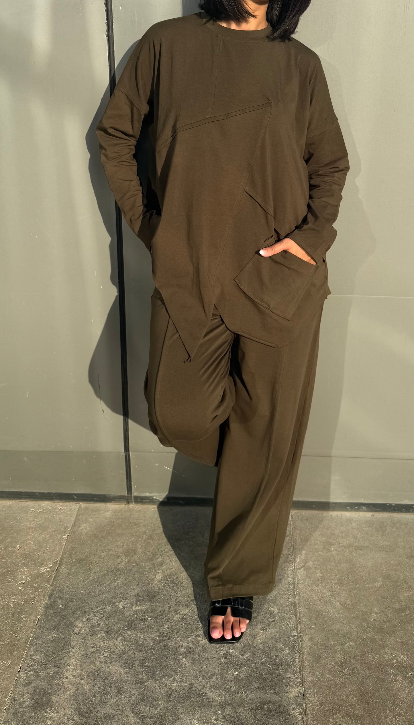 Unfinished cotton set - olive