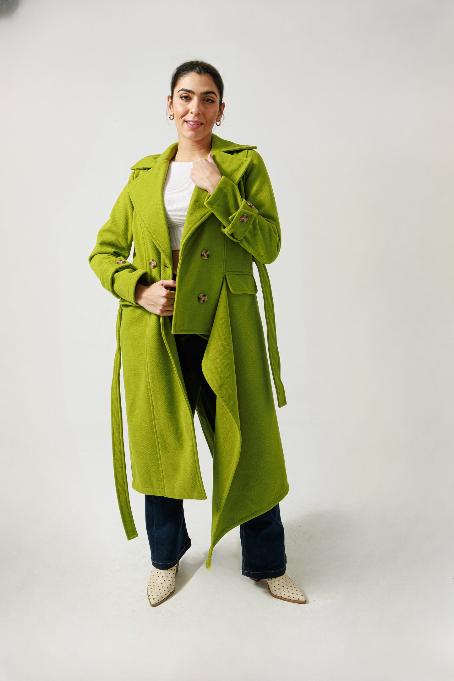 Asymmetric wool coat