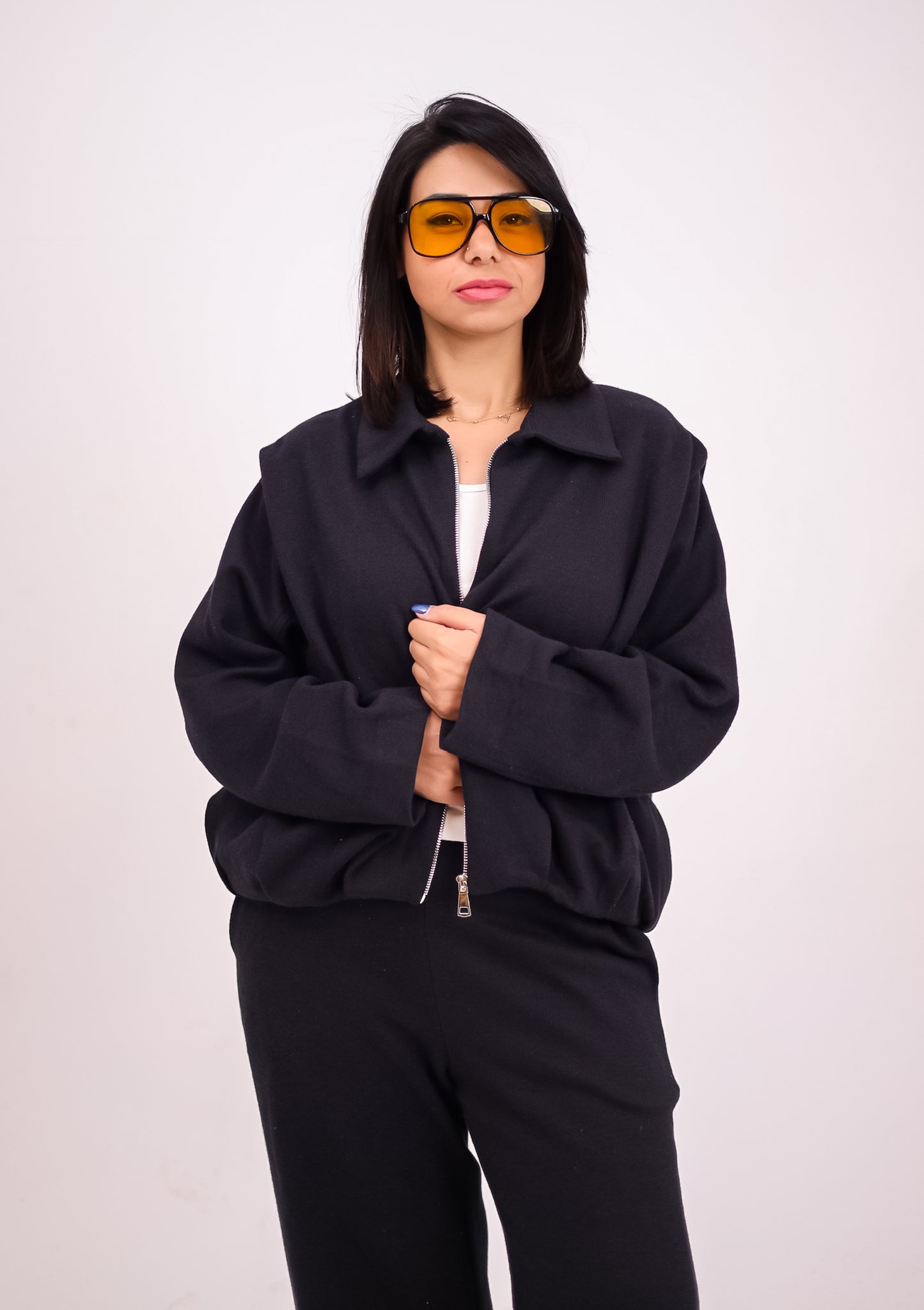 The calm zip set - BLACK