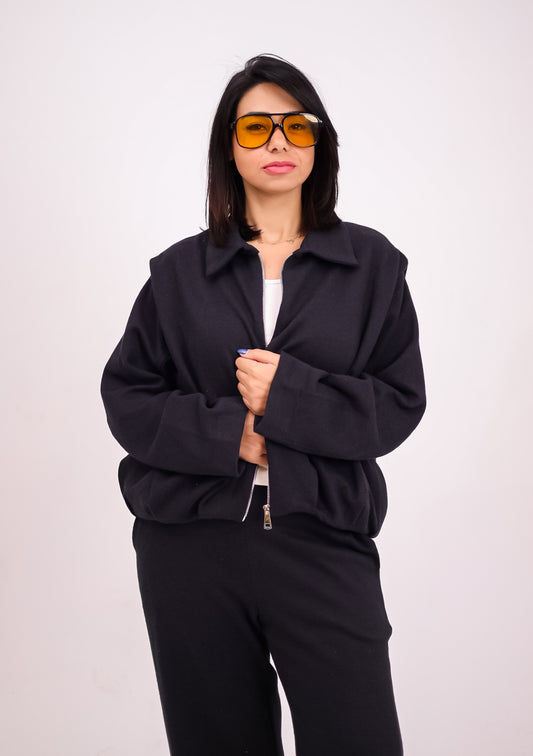 The calm zip set - BLACK