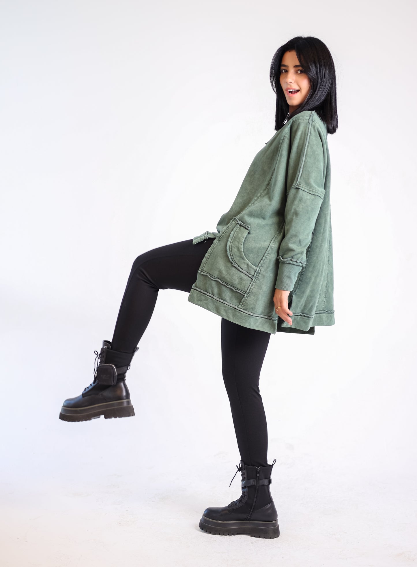 Washed sweatshirt - Olive