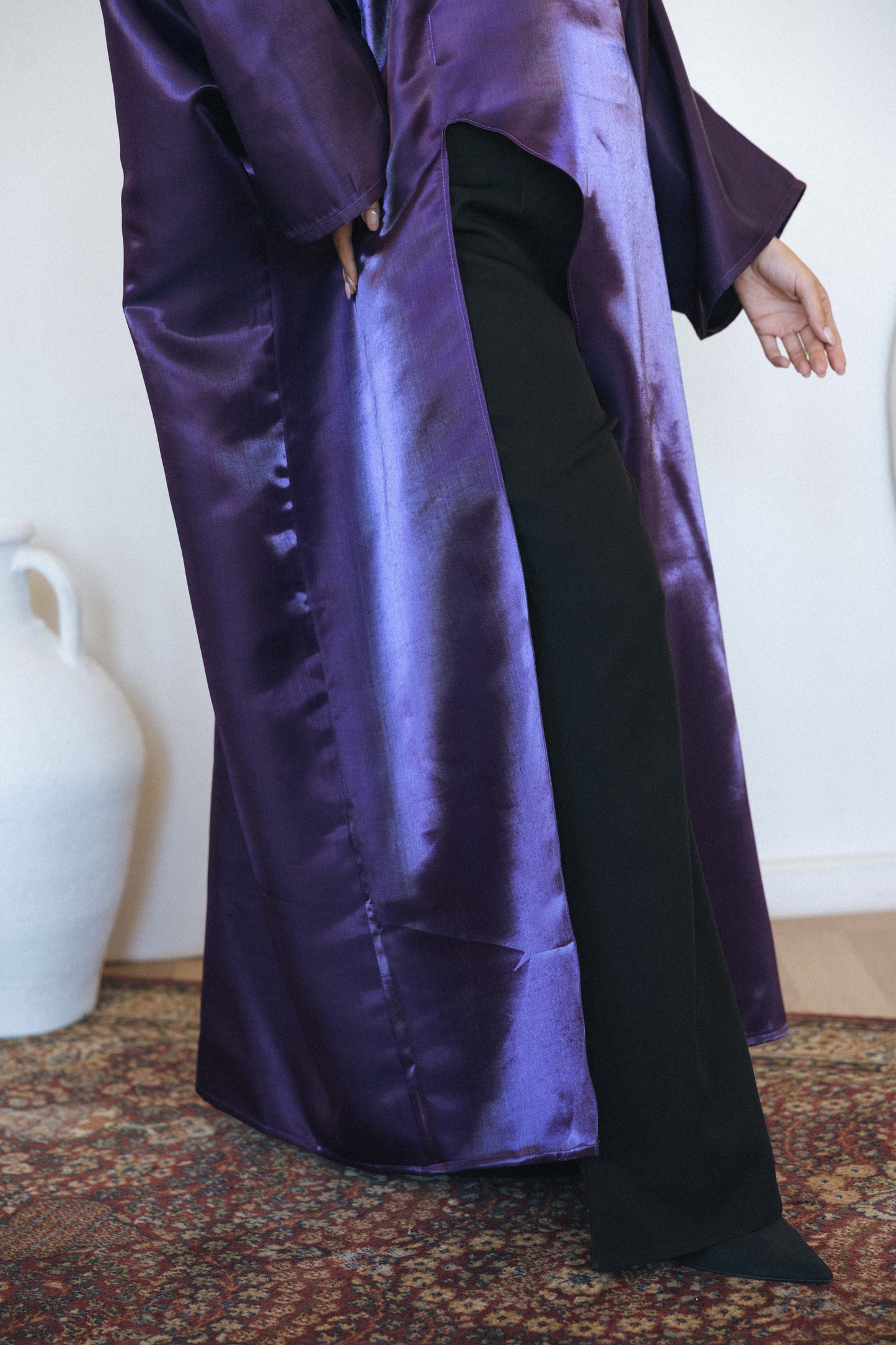 VELOUR FLOW KAFTAN - PURPLE