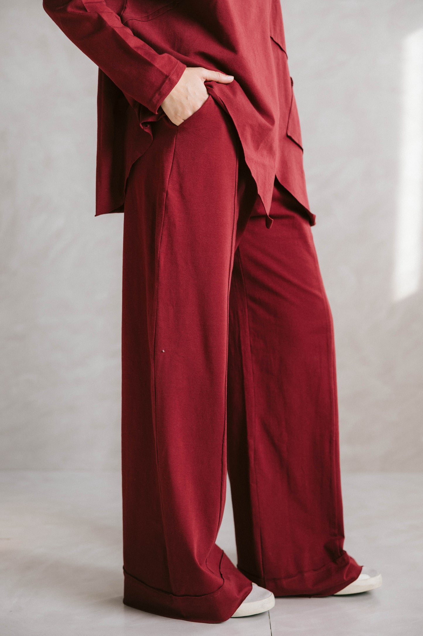 Unfinished cotton set - Maroon