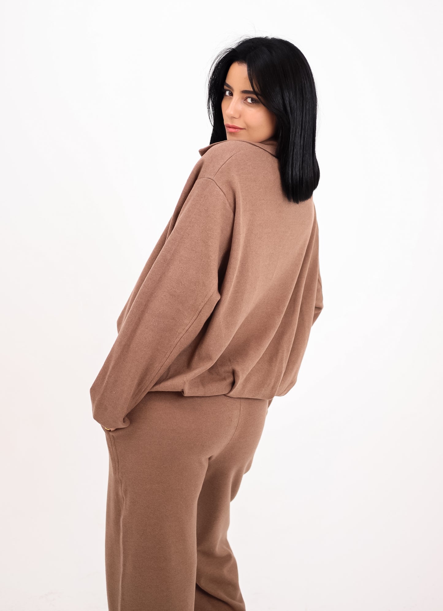 The calm zip set - BROWN