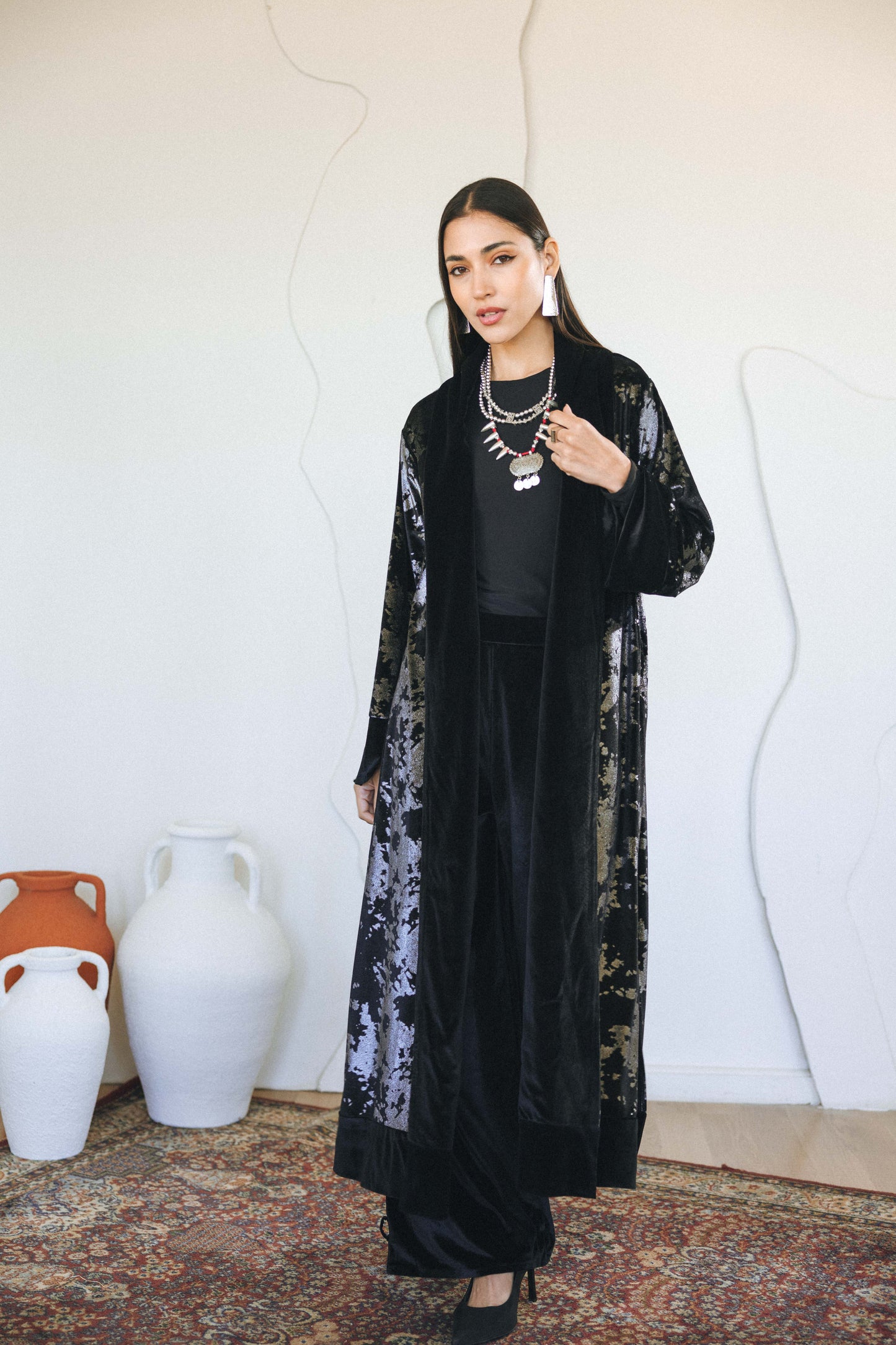 METALLIC CARDIGAN - SILVER