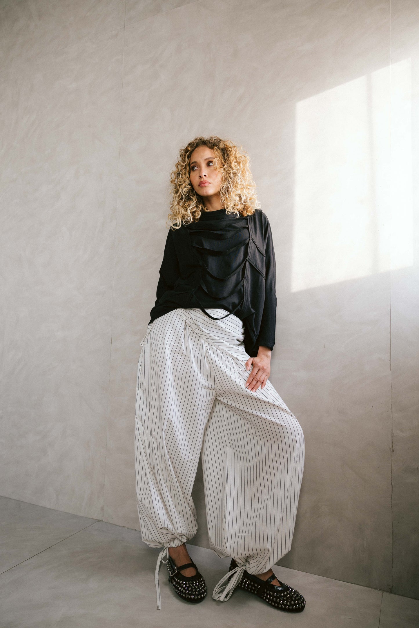 Stripped ease pants