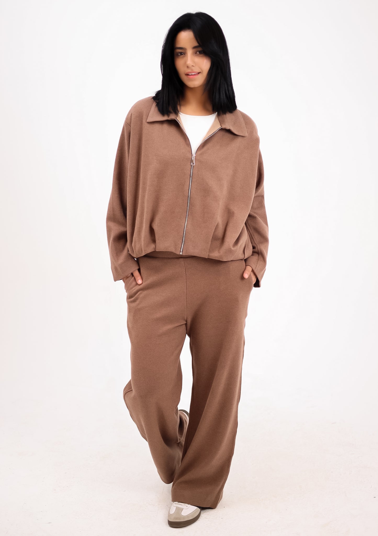 The calm zip set - BROWN