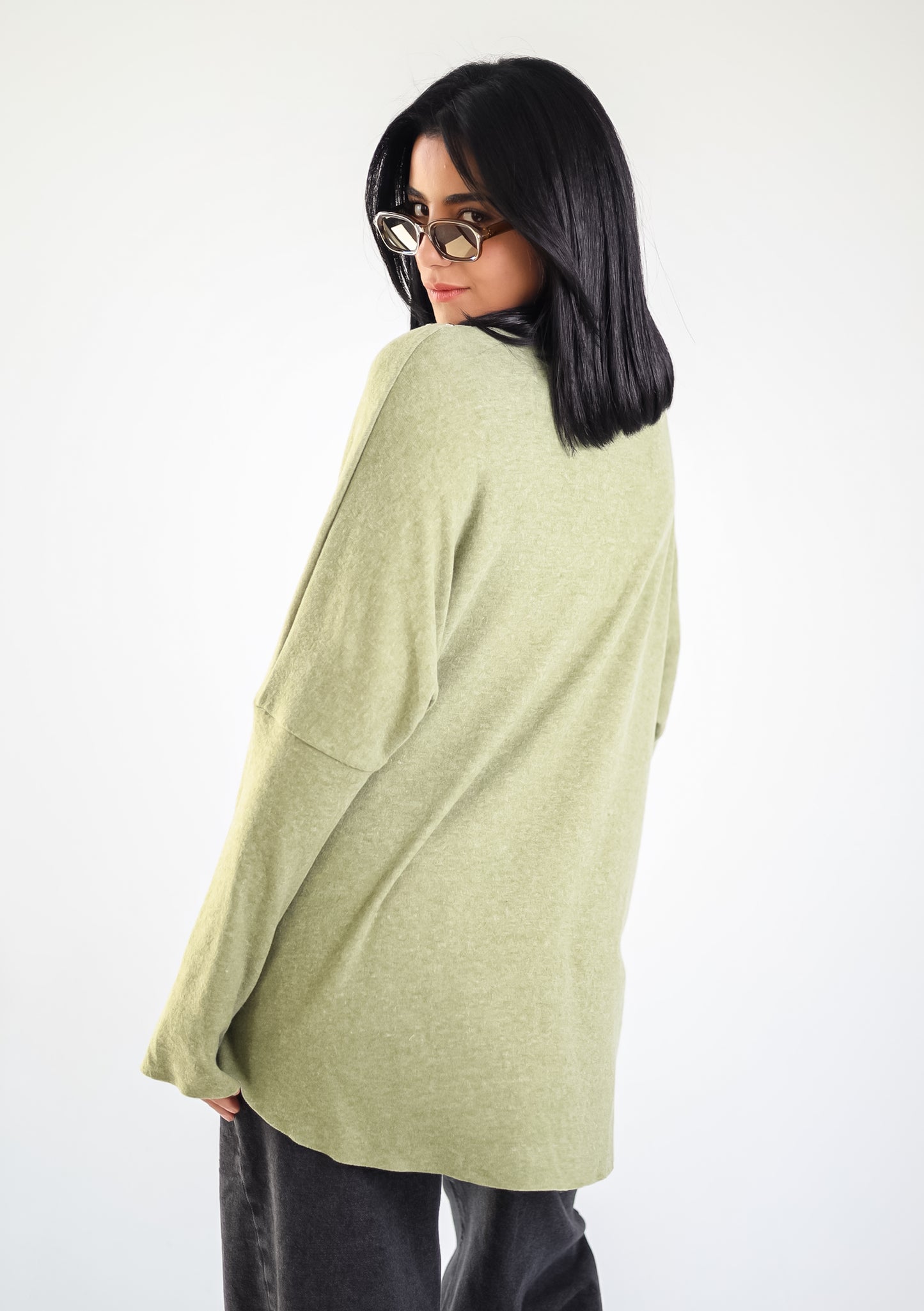 Studded knit top - pistachio