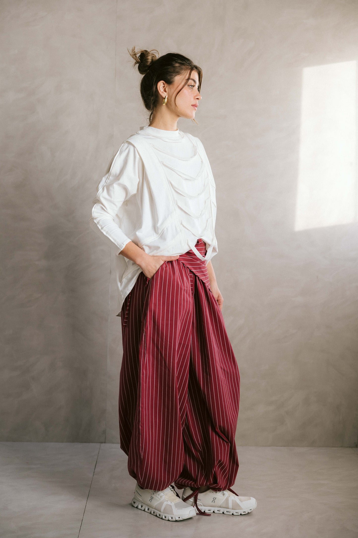 Stripped ease pants