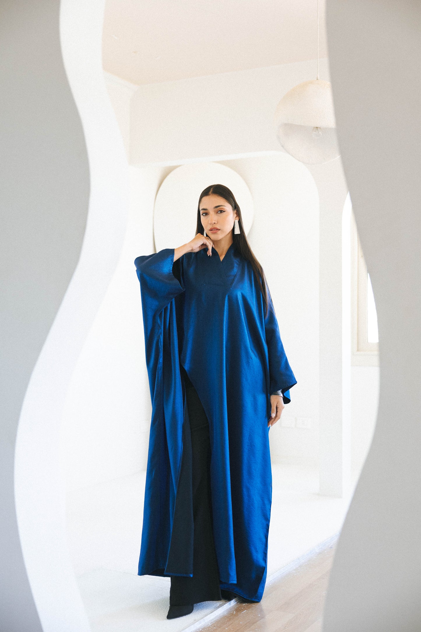 VELOUR FLOW KAFTAN- ROYAL BLUE