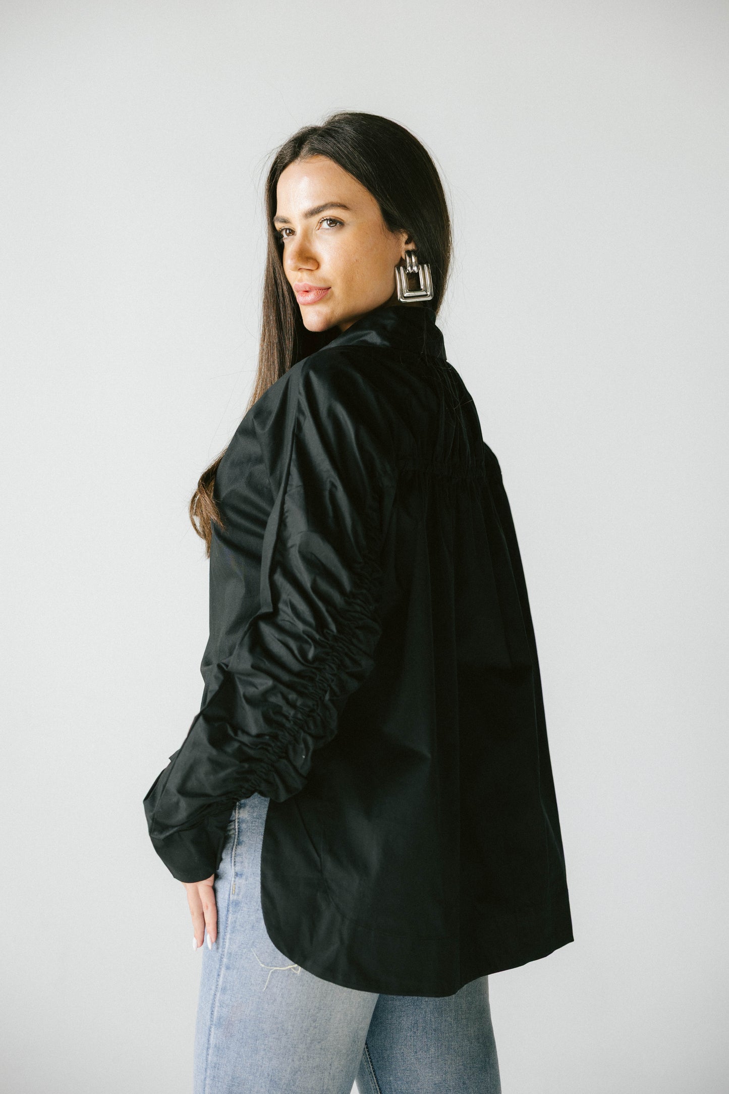 Ruched back shirt - Black