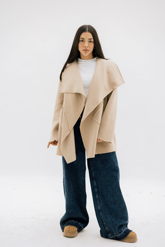 Unfinished milton cardigan- BEIGE