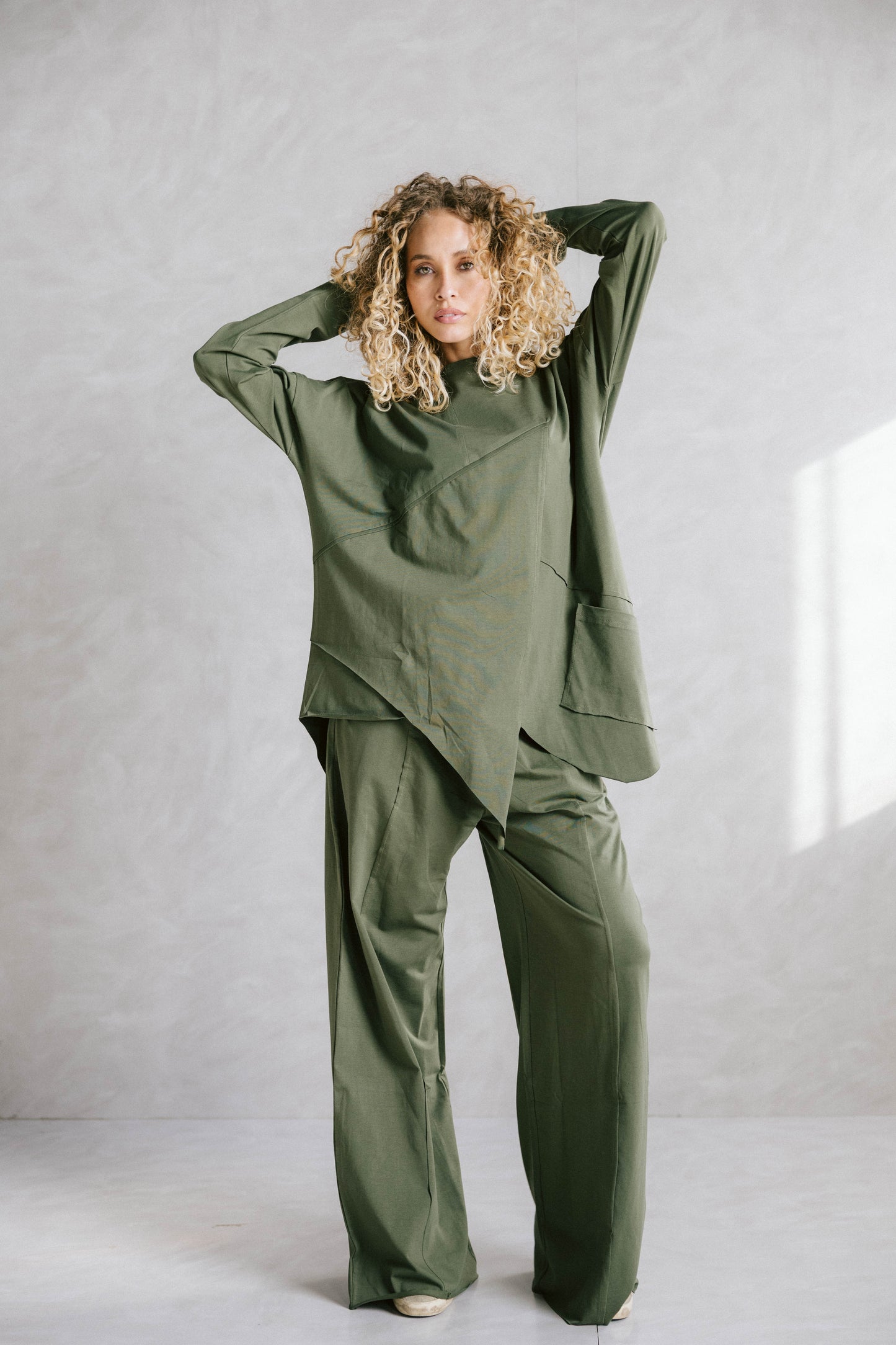 Unfinished cotton set - olive