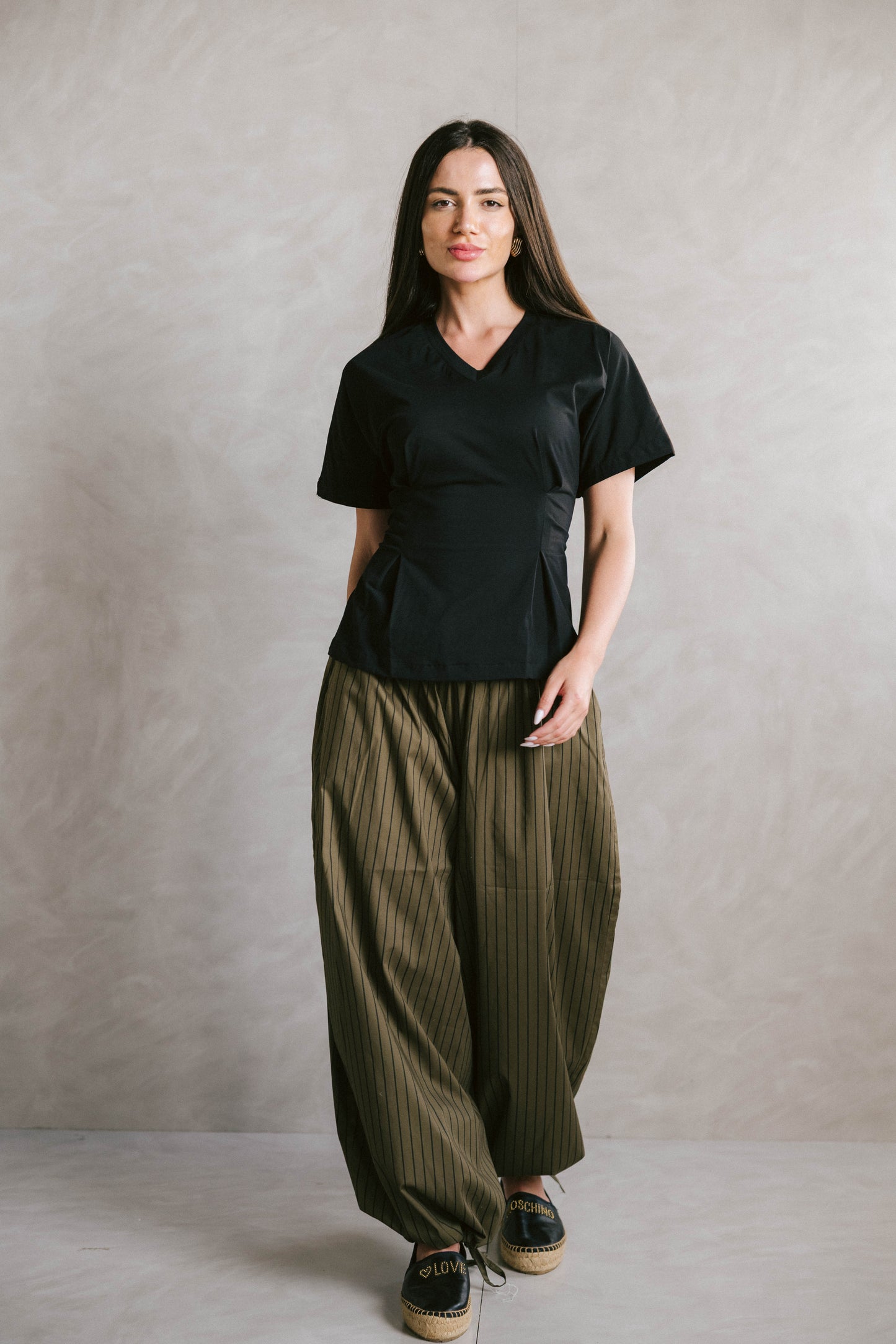 Stripped ease pants