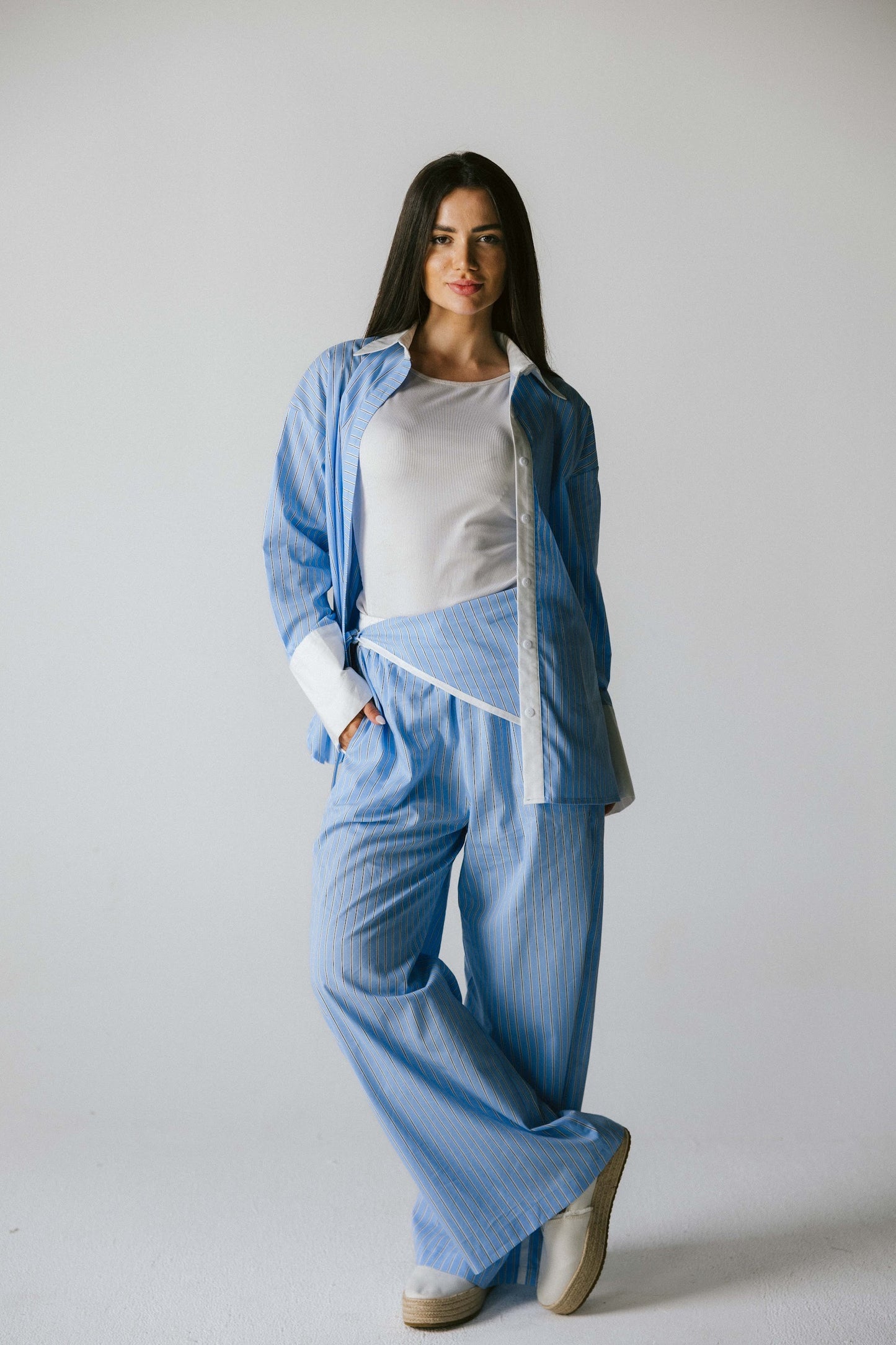 The Icon Stripe Set - baby blue