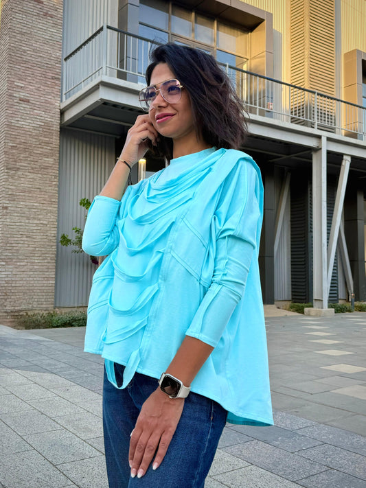 Ruched cotton t-shirt