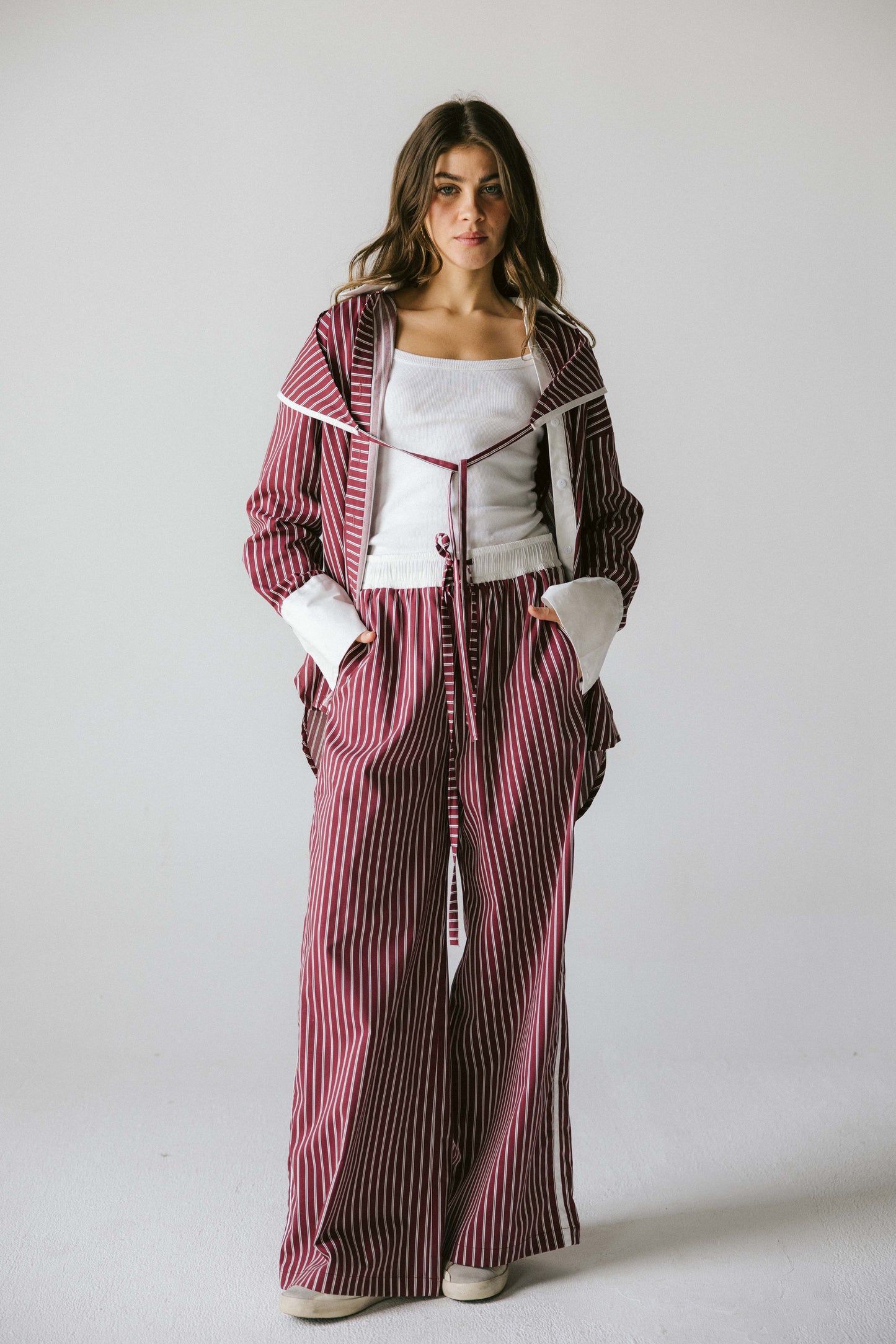 The Icon Stripe Set - Burgundy
