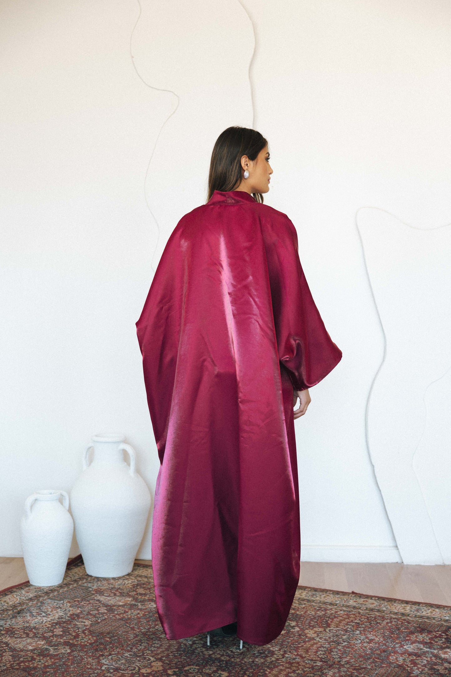 Velour Flow Kaftan - MAROON
