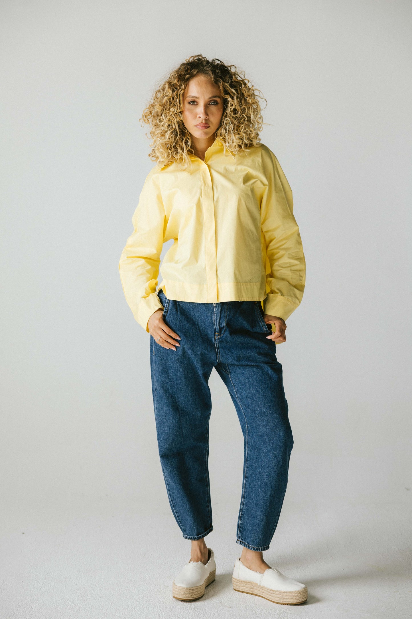 Ruched back shirt - yellow