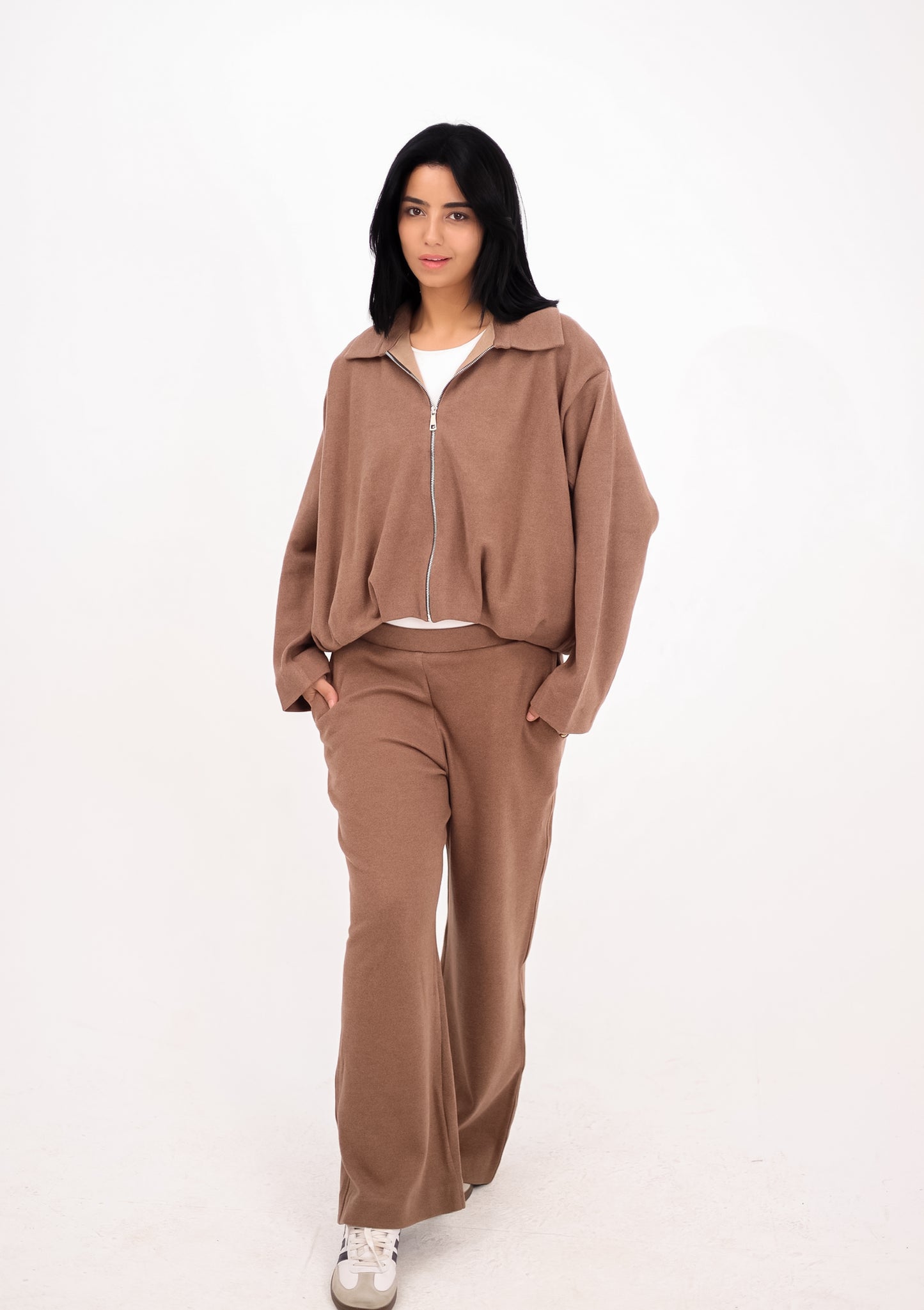 The calm zip set - BROWN
