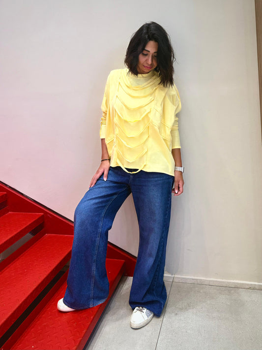 Ruched cotton t-shirt
