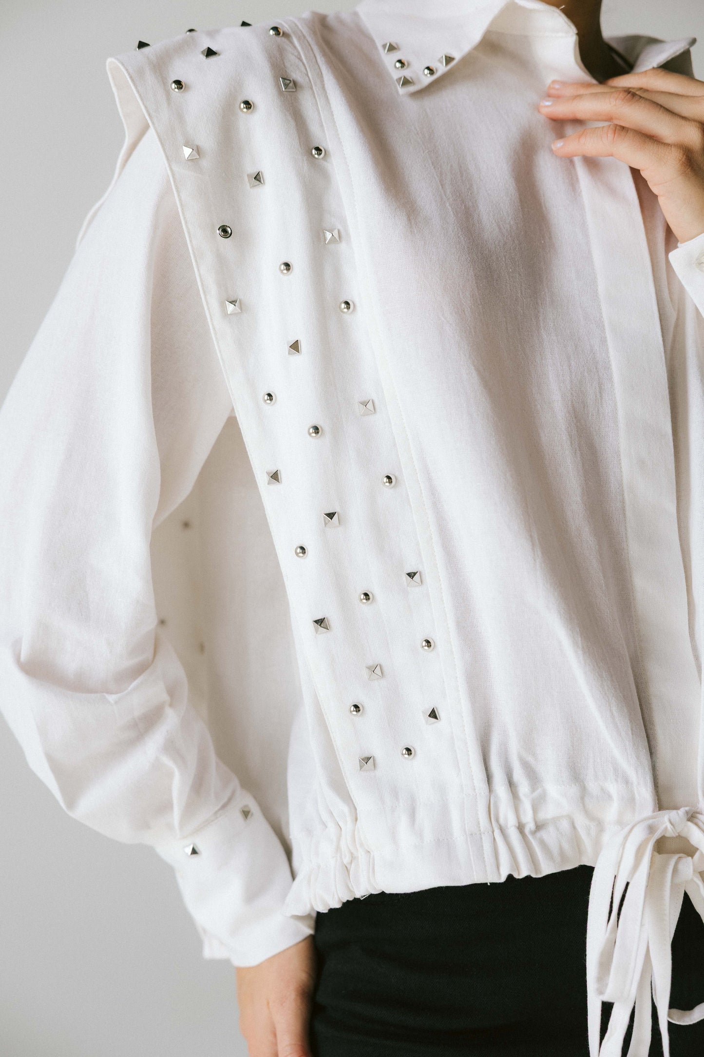 Studded linen shirt