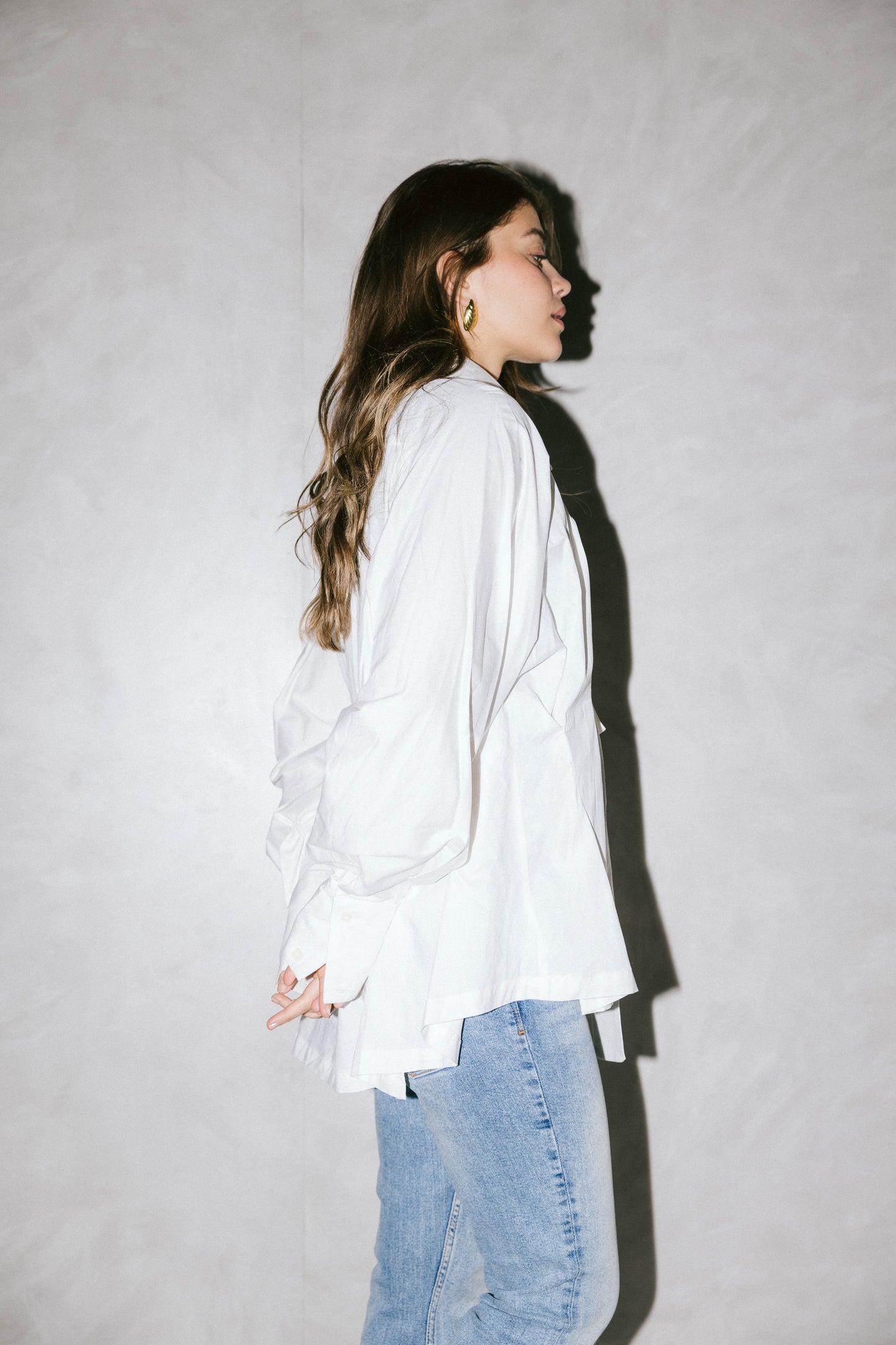 Waistline poplin shirt