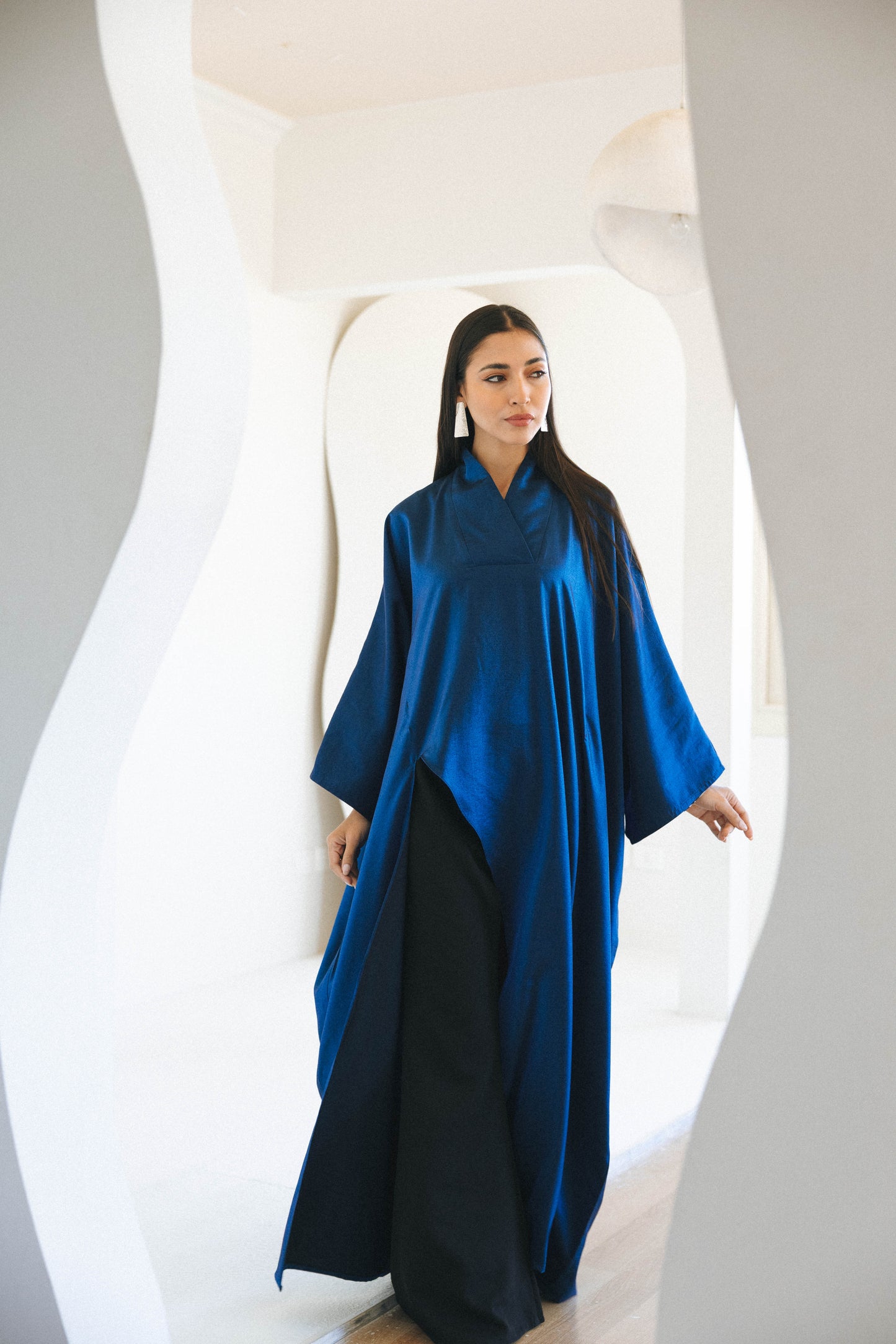 VELOUR FLOW KAFTAN- ROYAL BLUE