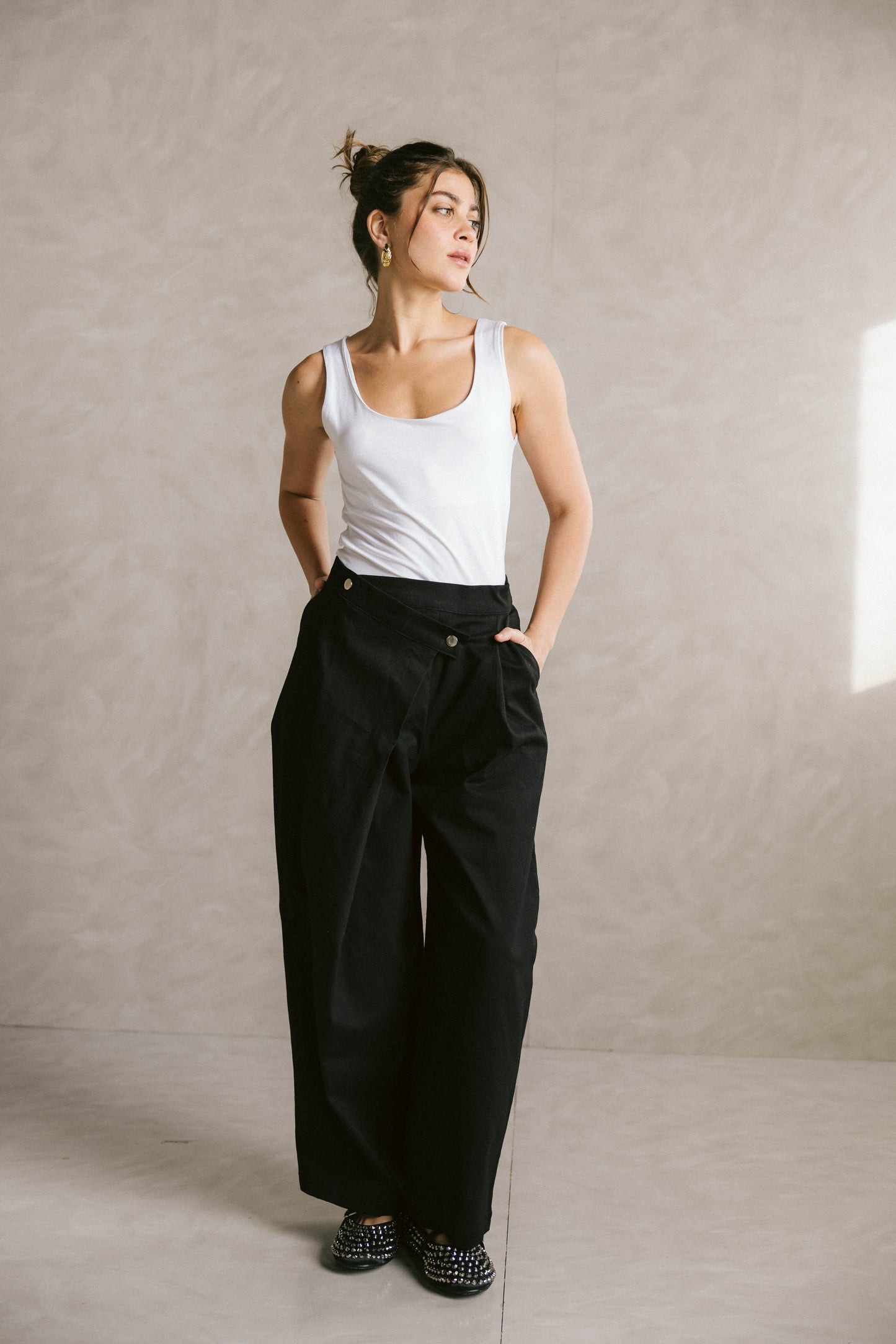 Wrapline gabardeen pants