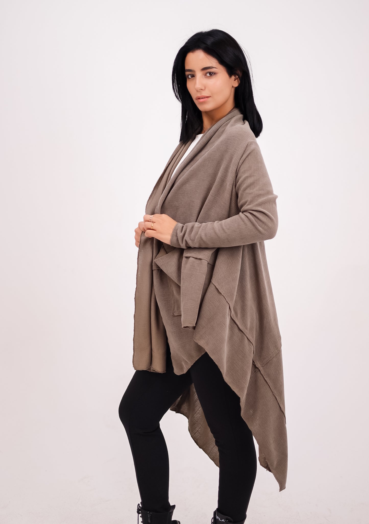 Asymmetrical knit cardigan