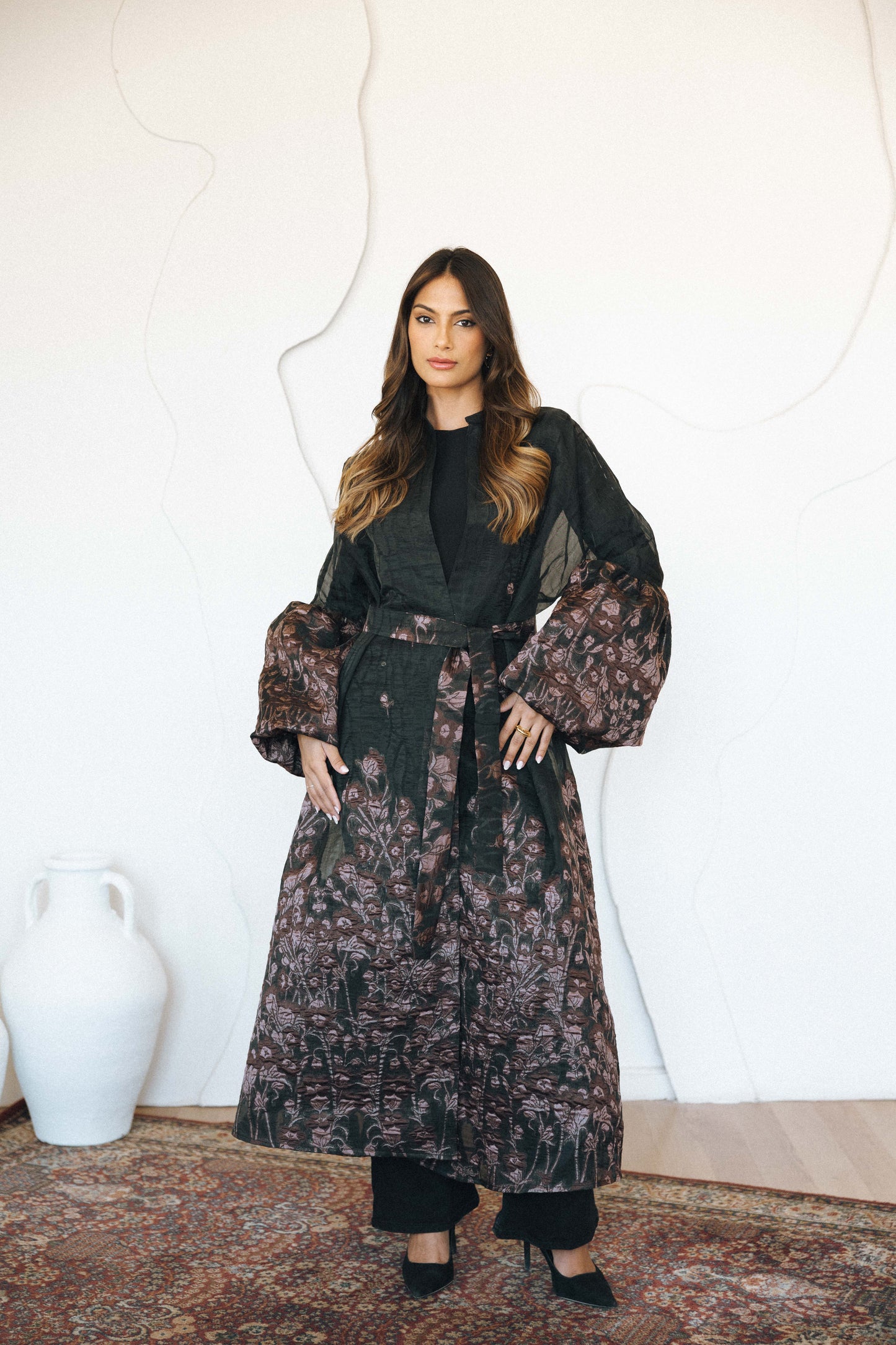 AZZAHRA  KAFTAN - BURGUNDY